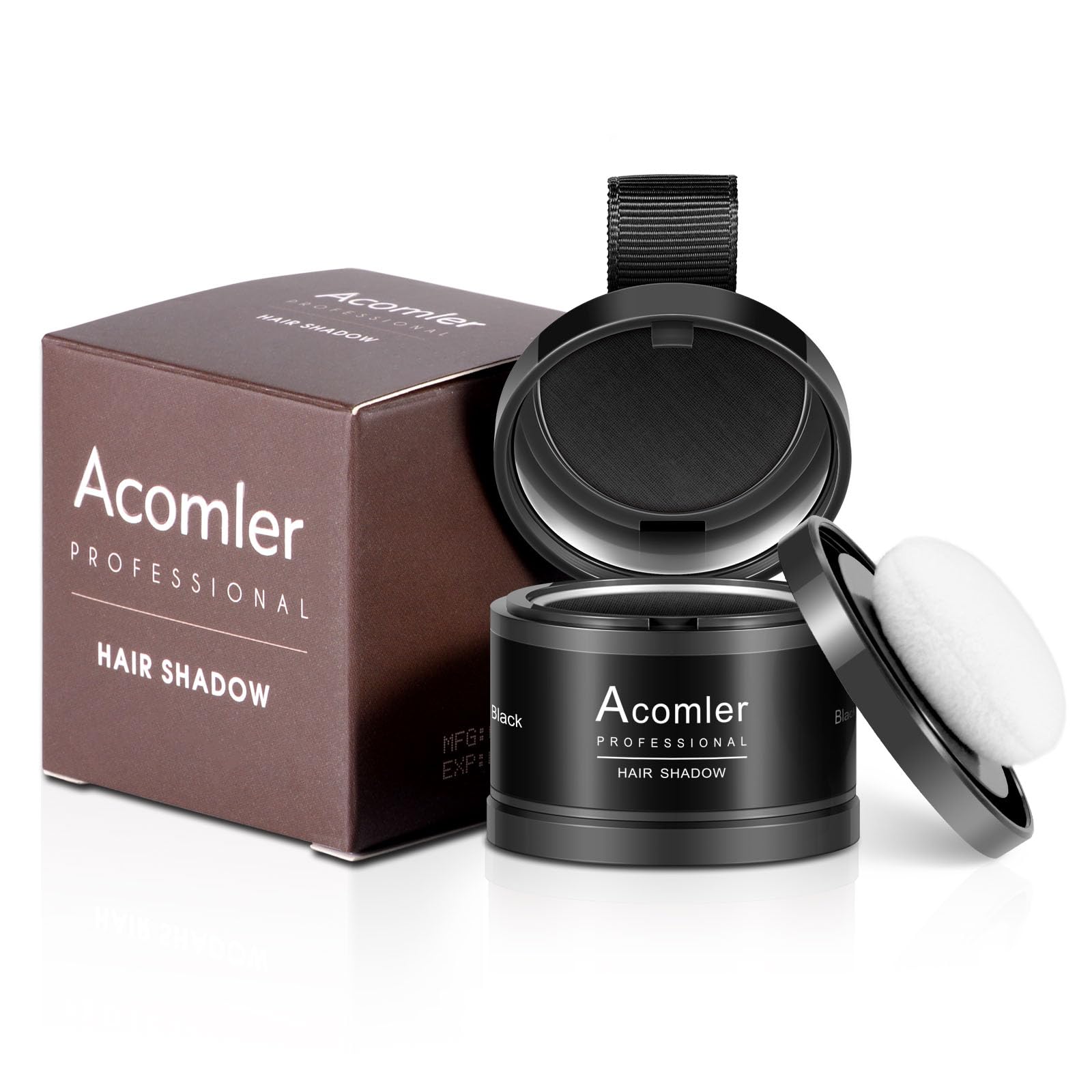 Acomler Instantly Root Cover Up Powder For Thinning, Grey Hair - Hairline Shadow, Touch Up For Women/Men With Eyebrows, Beard, B