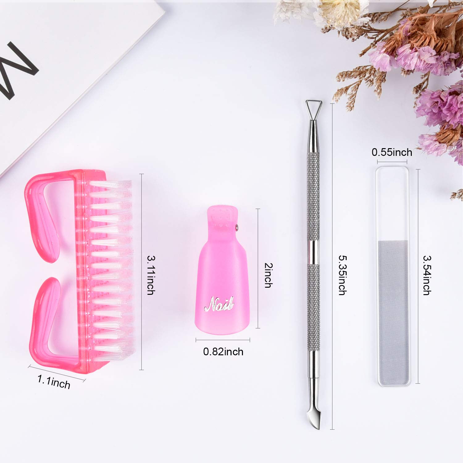 Nail Polish Remover Clips, Morgles Gel Nail Polish Remover Kit With 10Pcs Nail Clips 300Pcs Cotton Pads 100/180 Nail File Glass