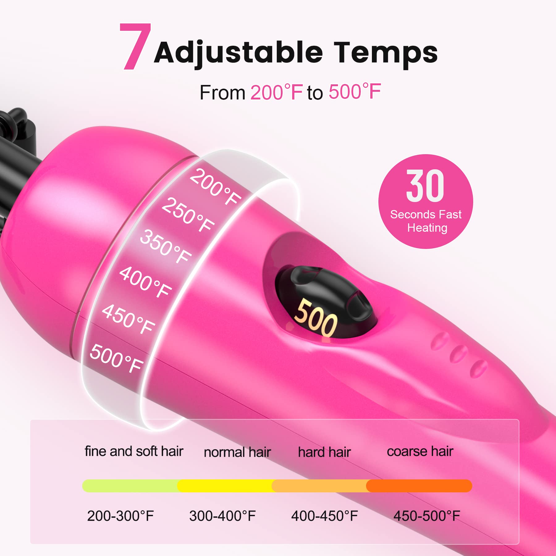 Hair Trends Mini Pink Hot Comb 500?F - Dual Voltage Electric Straightening Comb for 4C Hair & Beards - Portable Anti-Scald Design