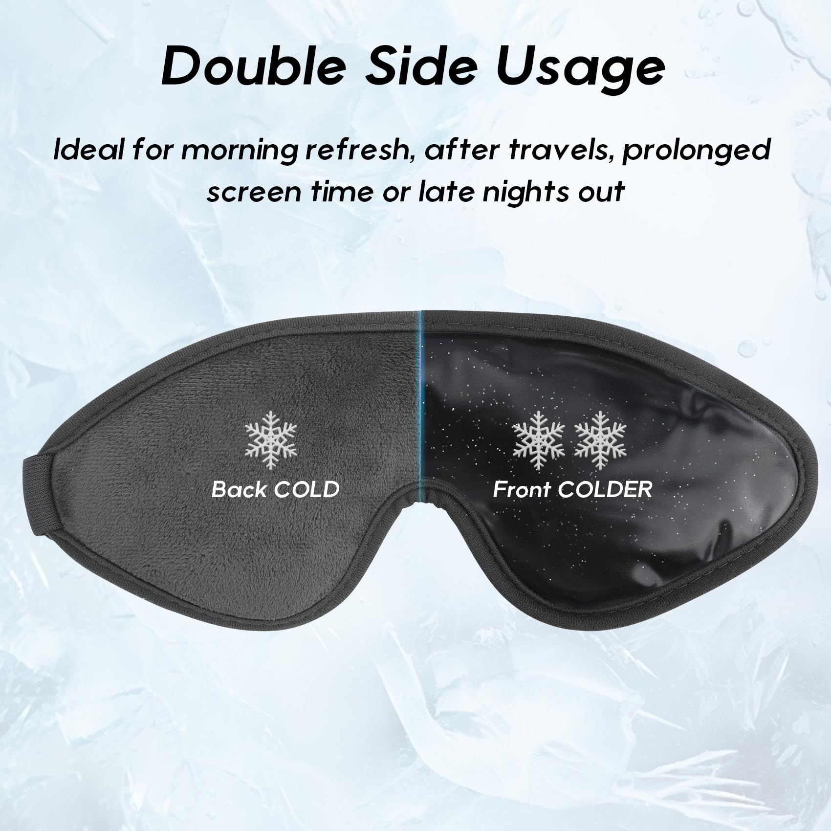Behoomi Cooling Eye Mask, Gel Eye Mask Cold Eye Ice Pack, Reusable Ice Mask, Cool Relaxation, No Freeze, Comfort Snug Fit, Cold