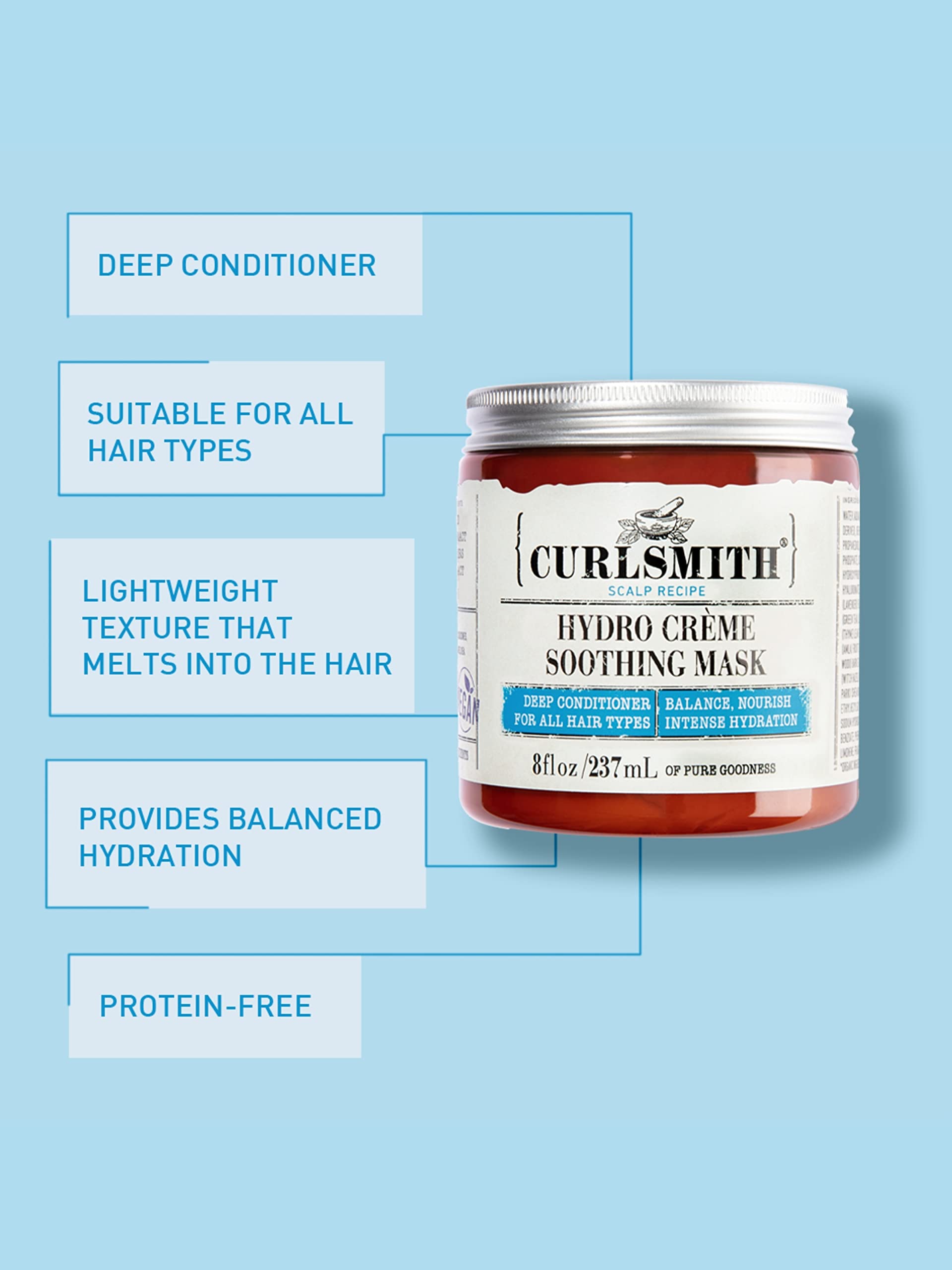 Curlsmith - Hydro Crme Soothing Mask - Vegan Soothing Hair Mask For Any Hair Type (2Oz)