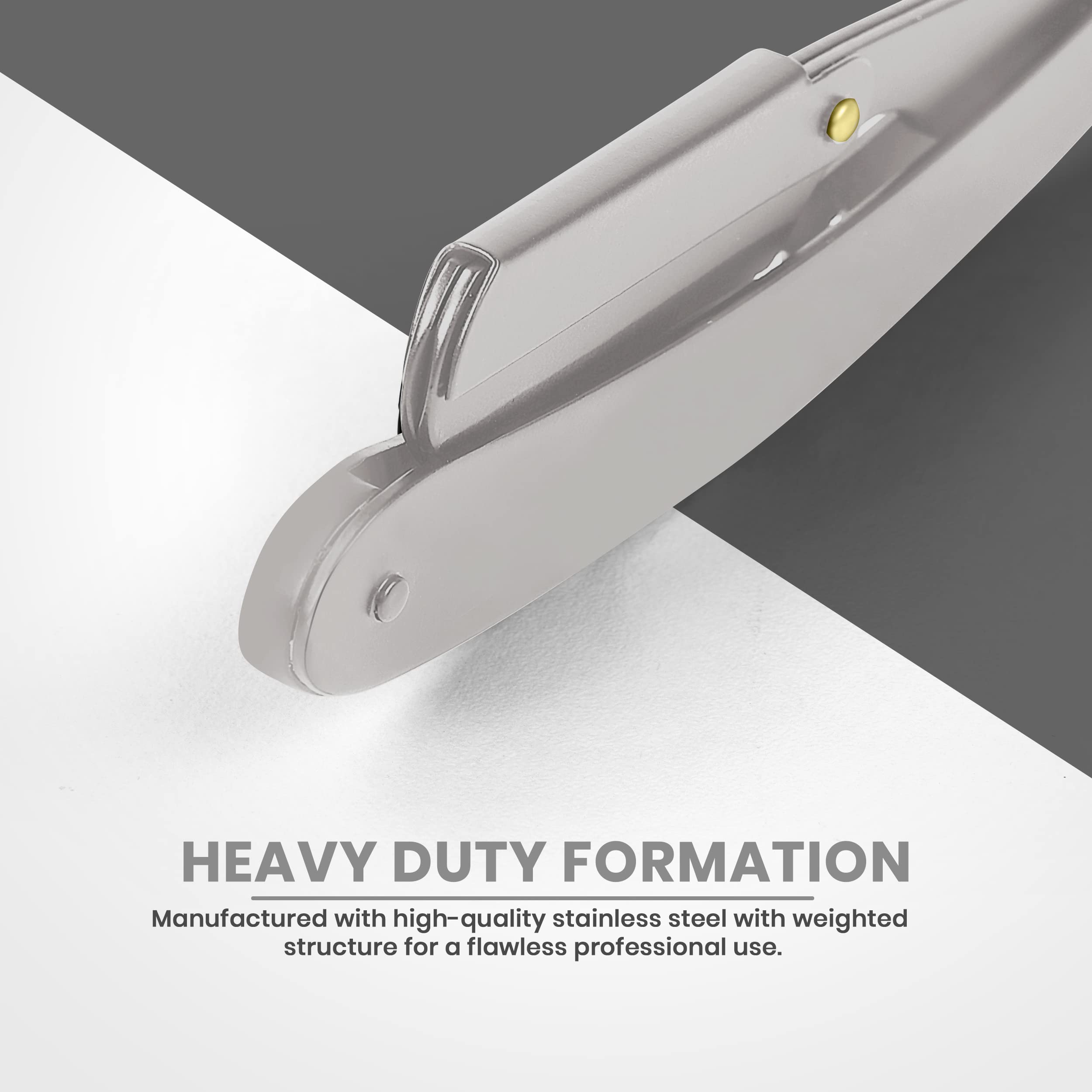 Utopia Care Professional Barber Straight Edge Razor Safety With 100-Pack Derby Blades - 100 Percent Stainless Steel (Silver)