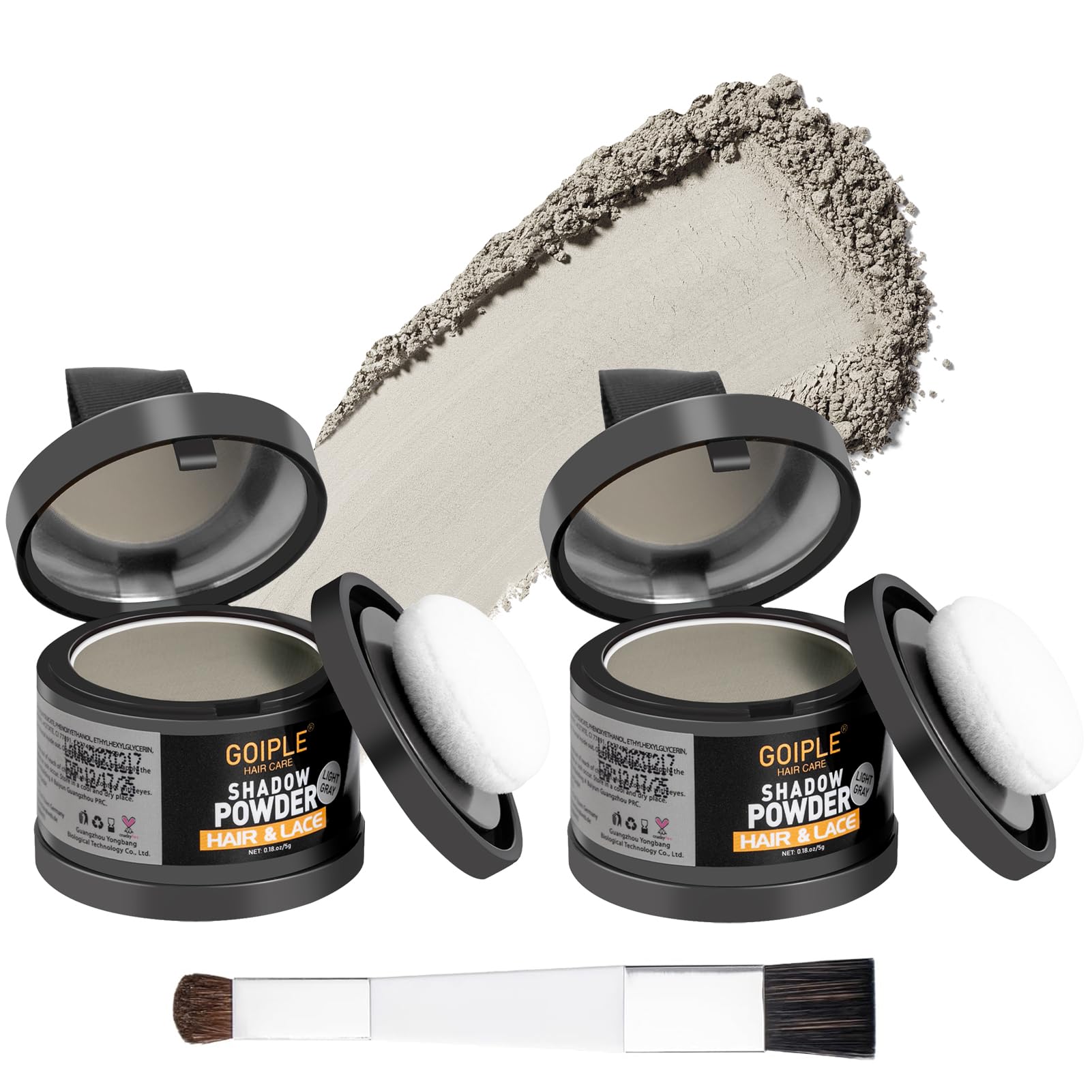 Lockmio Root Cover Up Powder for Women - Light Gray Hairline Powder for Bald Spots, Eyebrows, Beard Line, Light-Blonde Hair Fibe