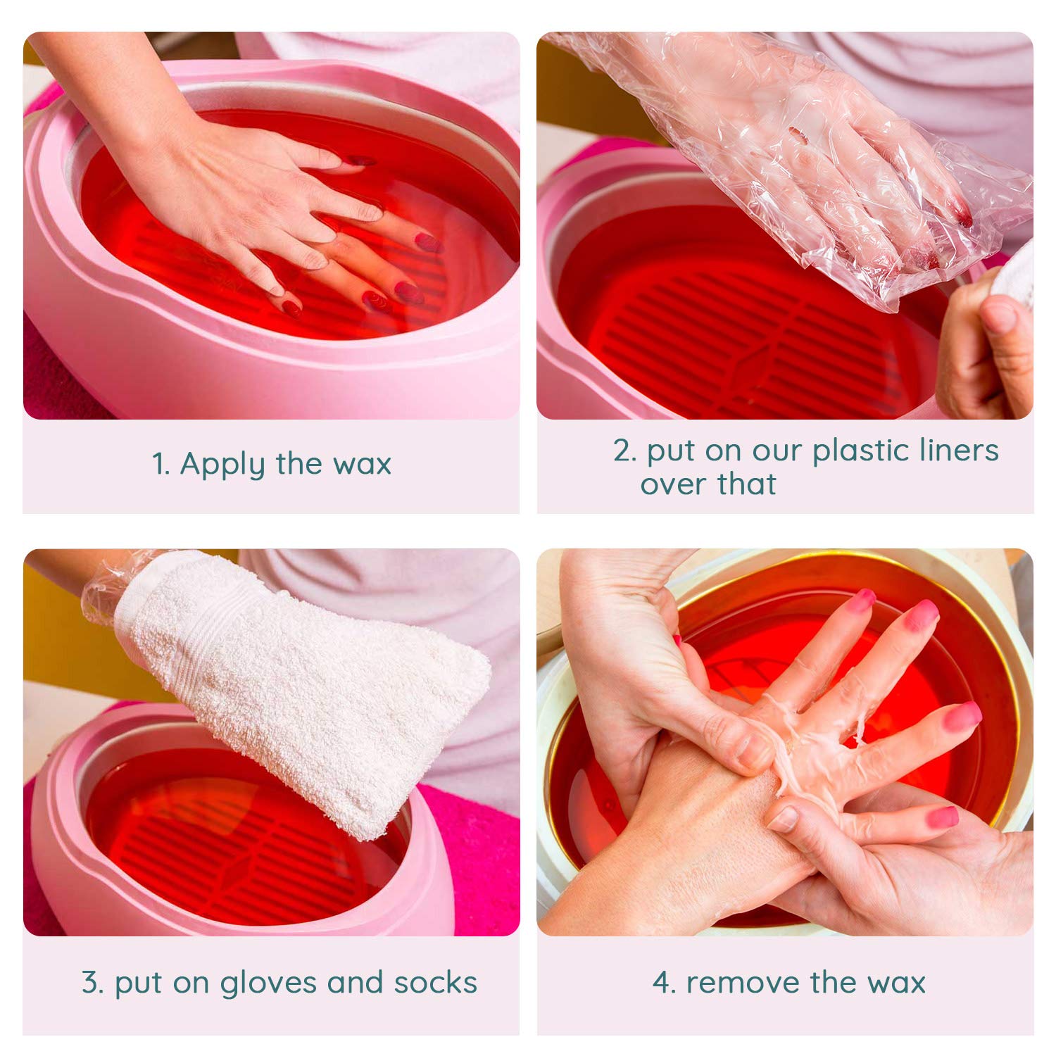 Segbeauty Extra Large Paraffin Wax Liners, 200Pcs Plastic Paraffin Wax Mitts Booties Bags For Moisturizing, Paraffin Baths Glove