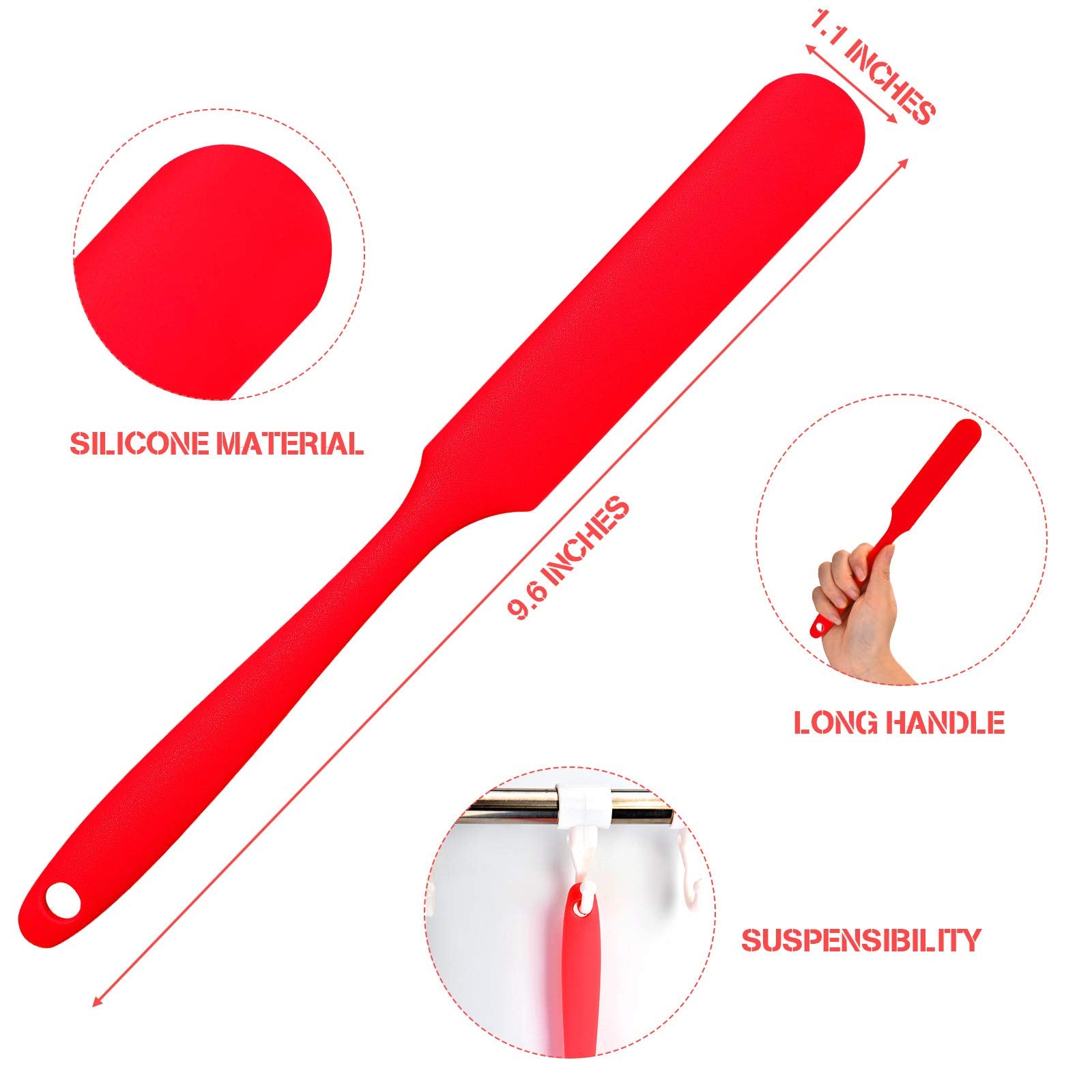Mudder 3 Pieces Non-Stick Wax Spatulas Silicone Spatula Waxing Applicator Hair Removal Sticks Applicator Spatula Reusable Scrape