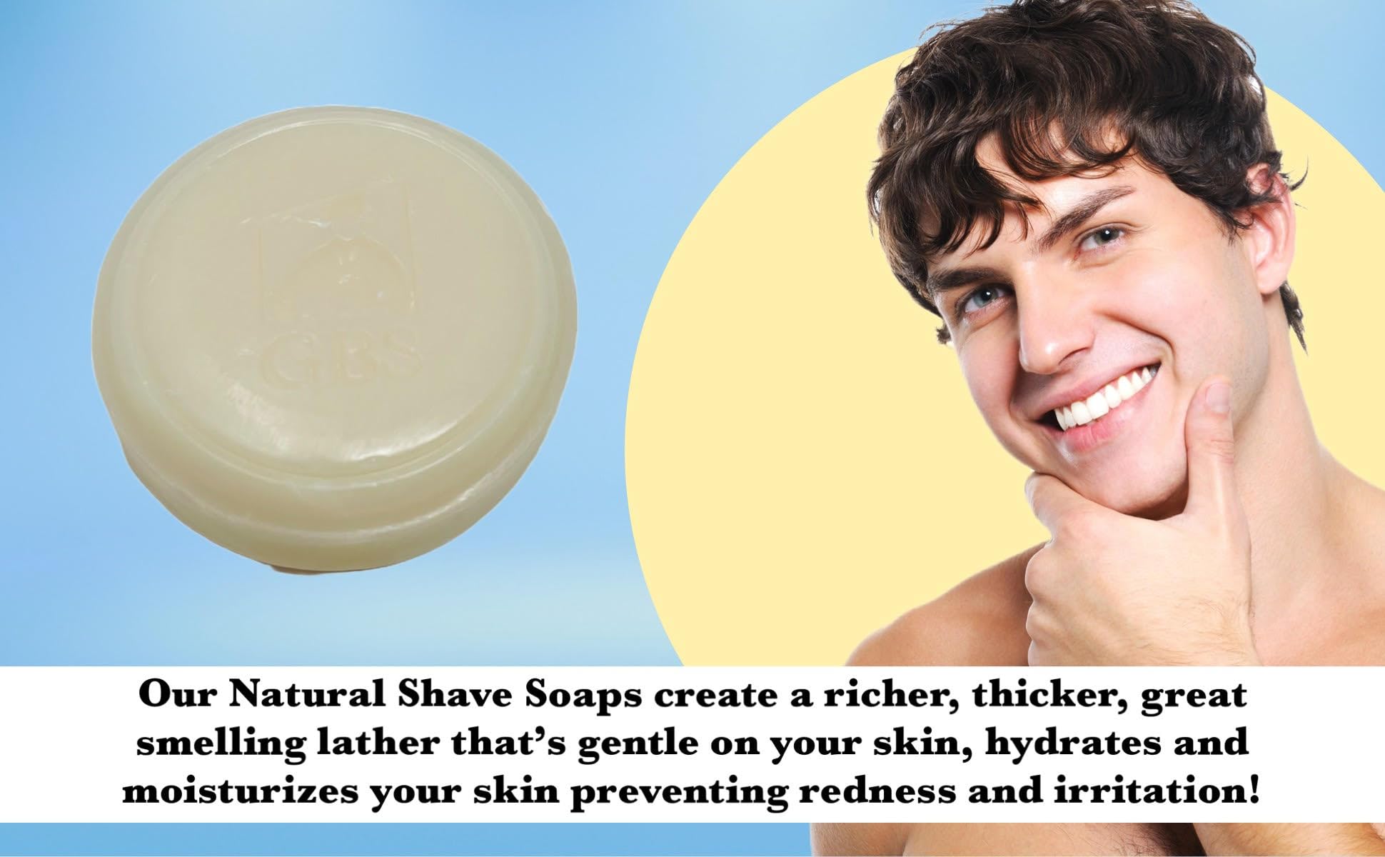 G.B.S 97% All Natural Shave Soap Set For Men, Ocean Driftwood Limited Edition Shaving Soap