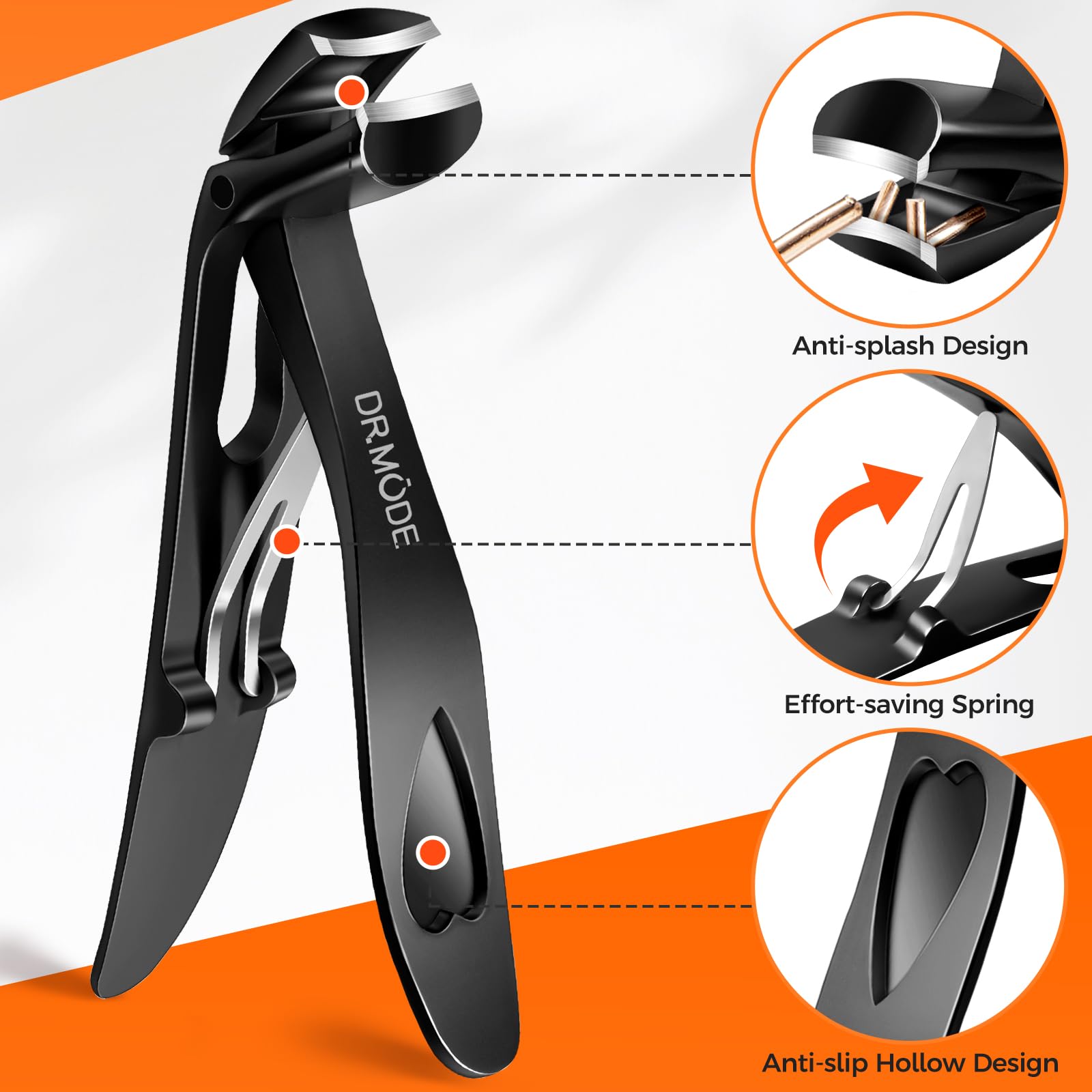 Toenail Clippers For Thick Nails For Seniors, Angled Head Large Toe Nail Clippers For Men With Catcher, Heavy Duty Wide Opening