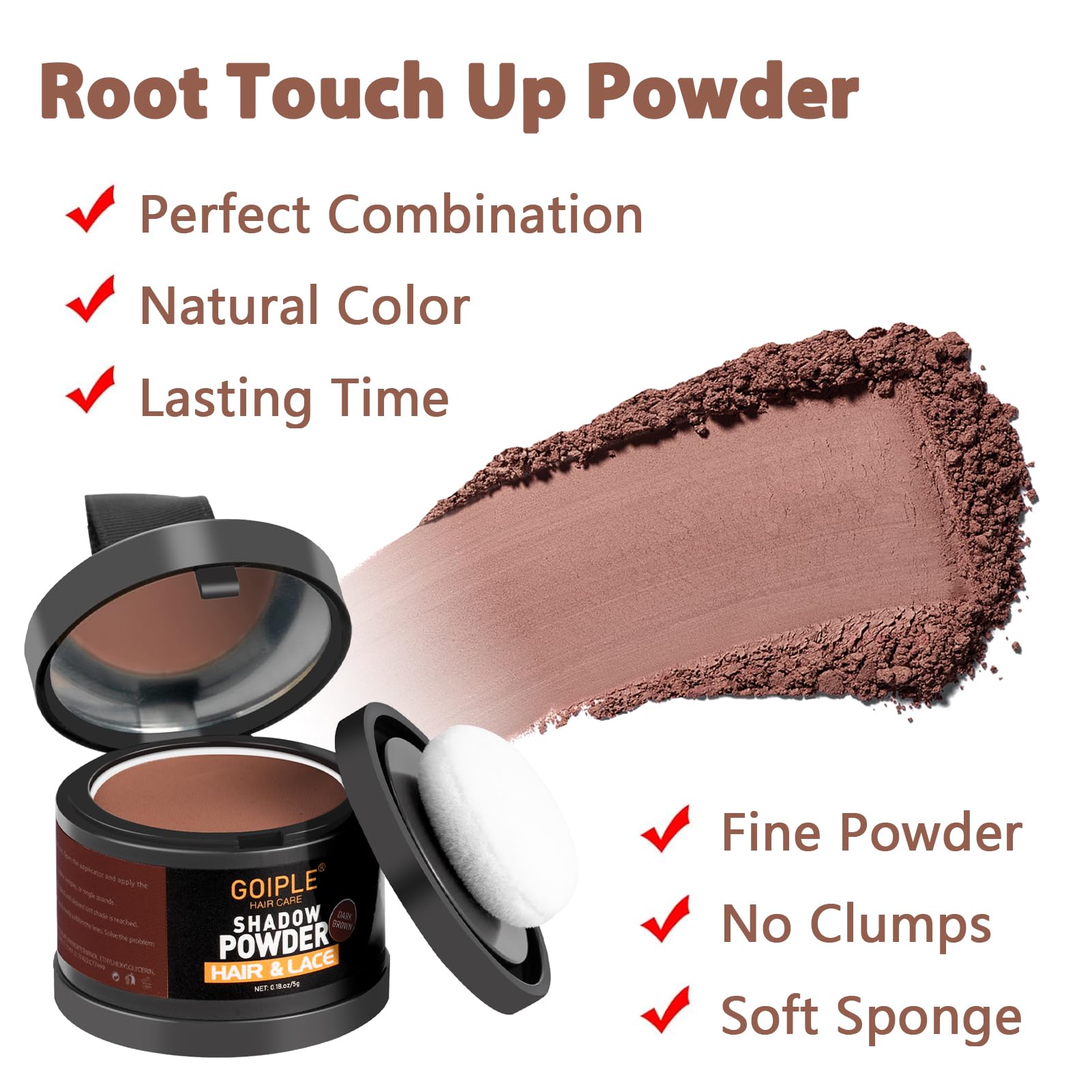 Lockmio Root Cover Up Powder For Women - 3Pcs Dark Brown Hairline Powder For Bald Spots, Eyebrows, Beard Line, Light-Blonde Hair