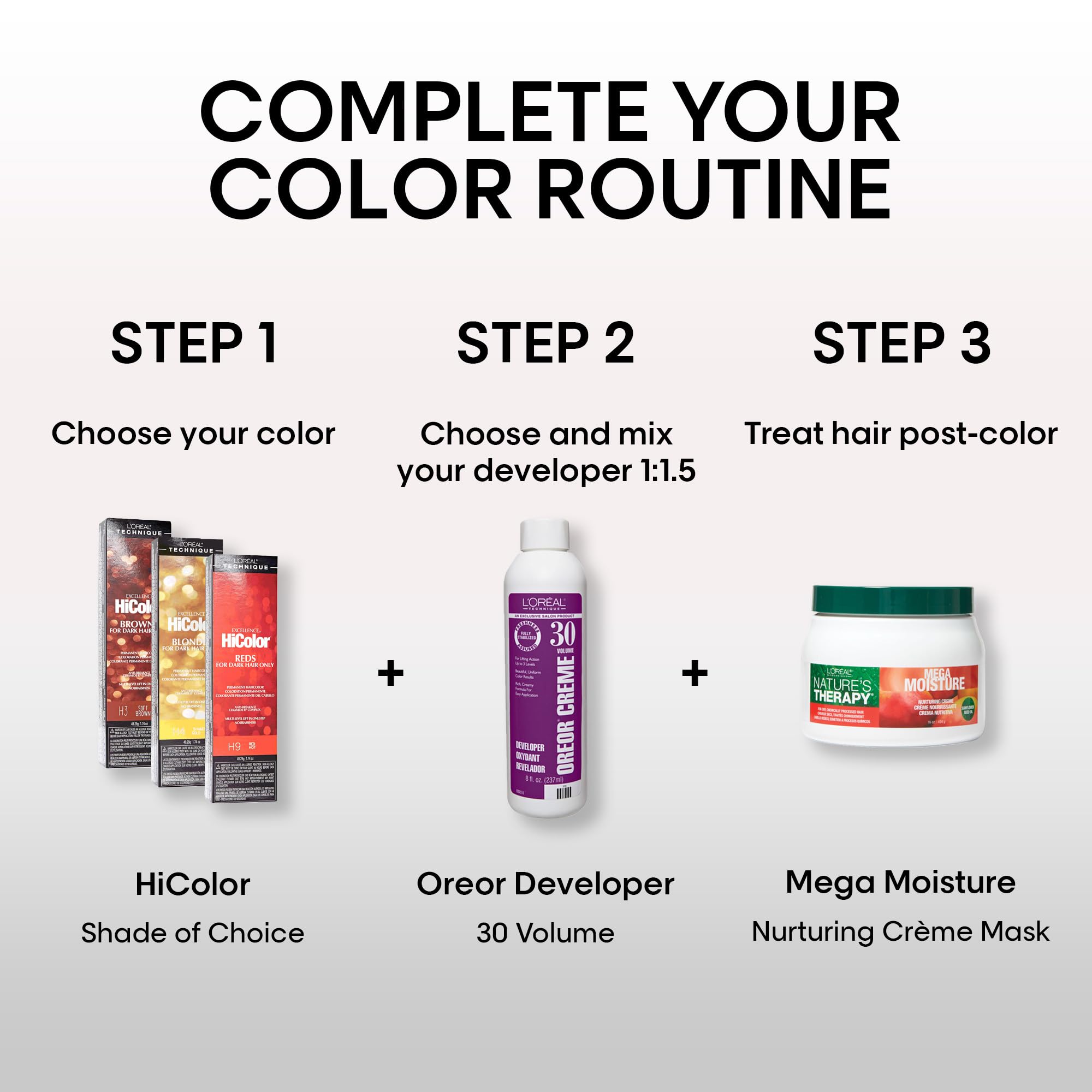 L'Or  Al Technique Hicolor Violet & Blacks Permanent Hair Color | Anti-Breakage Ceramide R Complex | Multi-Lift With No Brassine