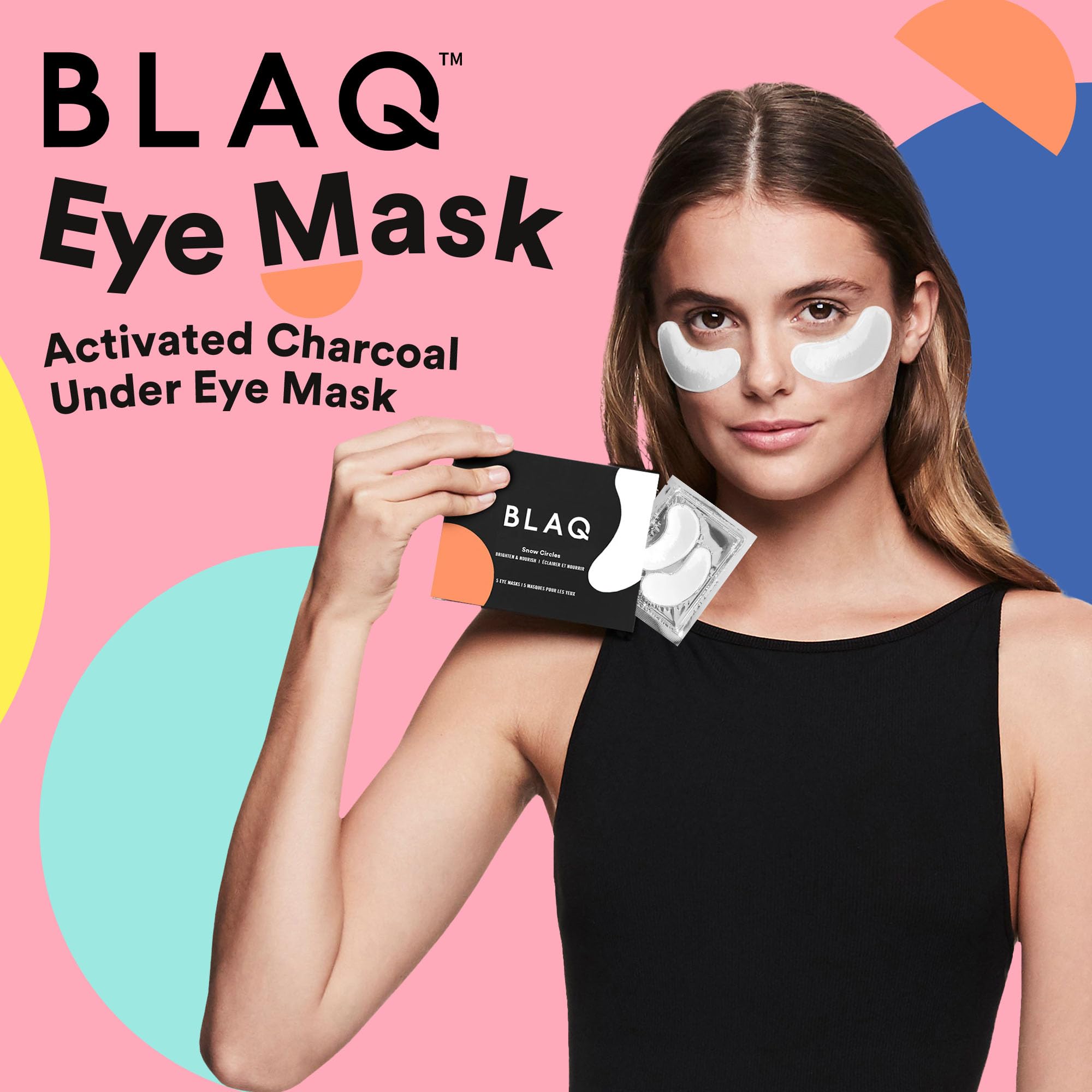 Blaq Premium Under Eye Patches For Dry Skin, Dark Circles And Puffiness. Eye Mask With Snow Mushroom, Green Tea, Marine Algae, V