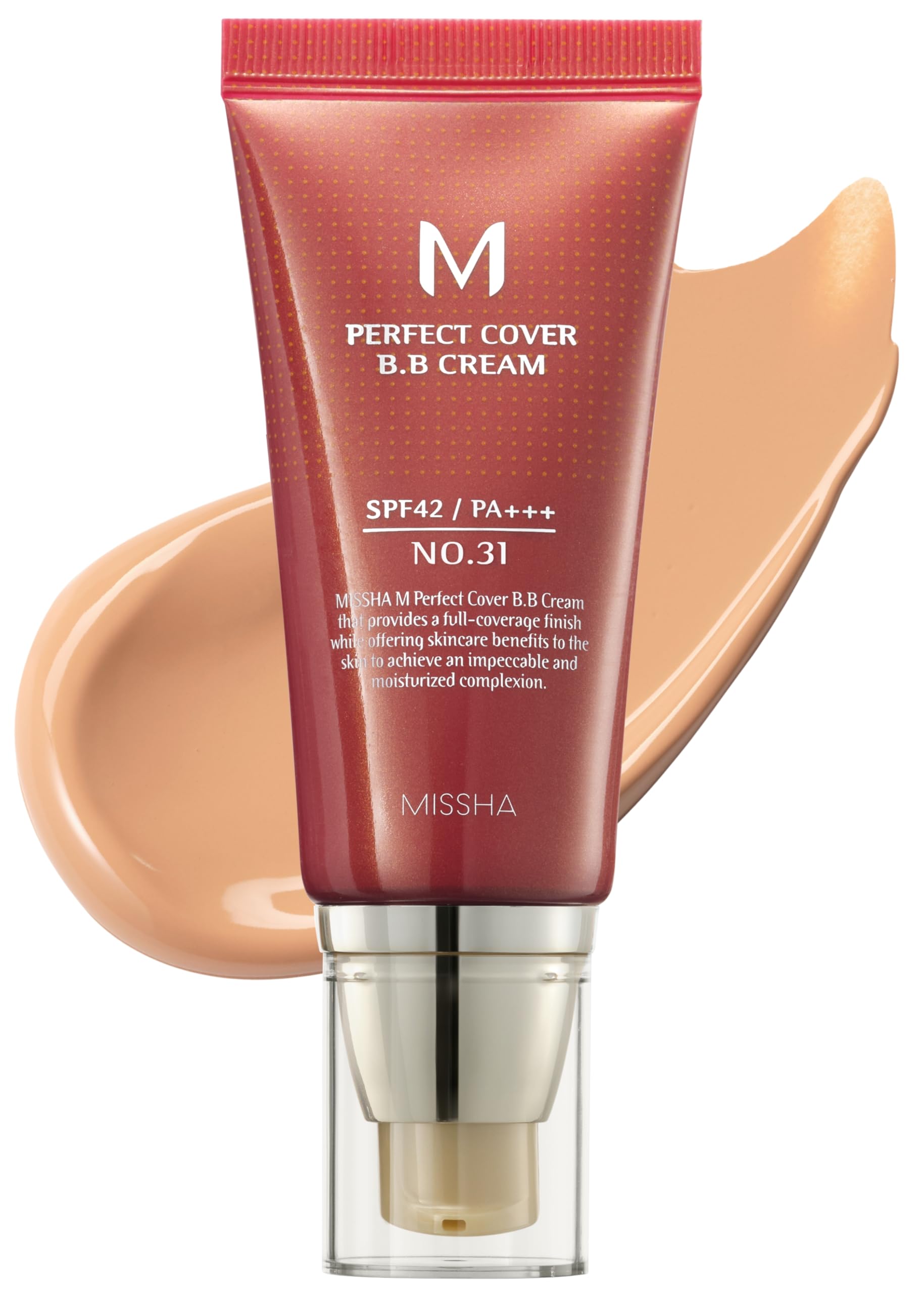 MISSHA M Perfect BB Cream No 31.Golden beige for medium/deep with neutral skin tone SPF 42 PA +++ 1.69 Fl Oz - Tinted Moisturize