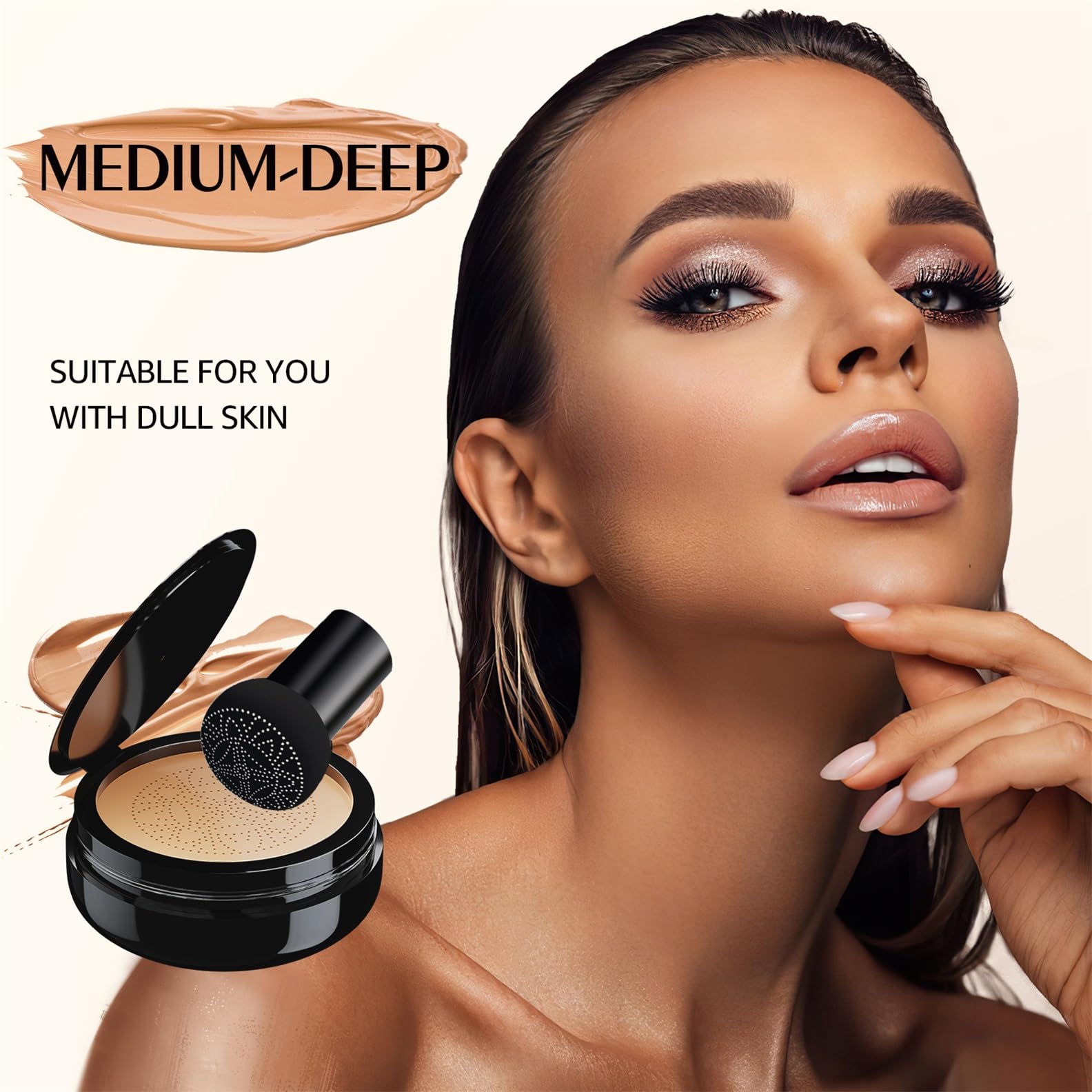 Mushroom Head Air Cushion Cc Cream - Bb Cream Face Makeup Foundation For Mature Skin Moisturizing Concealer Brighten Long-Lastin