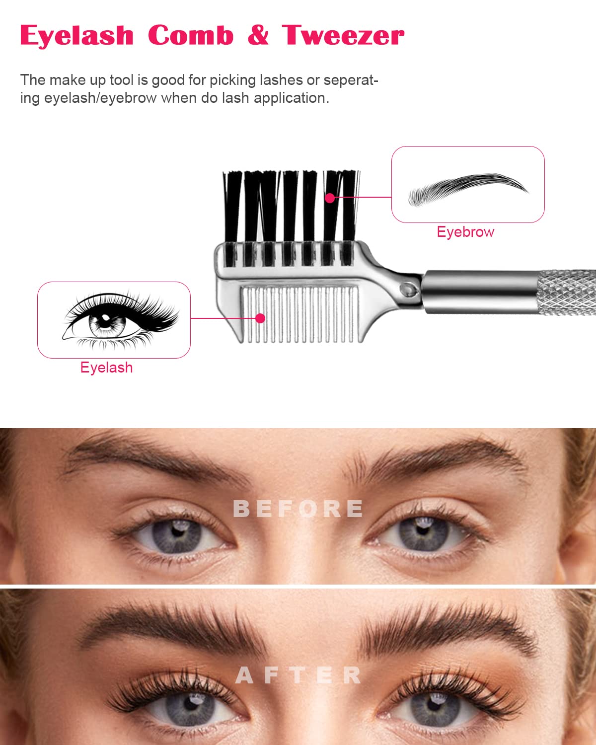 Fvion Lash Lift Tool Kit - Eyelash Lifter, Lashes Comb And Eyelash Tweezer - Stainless Steel Eyelash Perming Kit For Eyelash Ext
