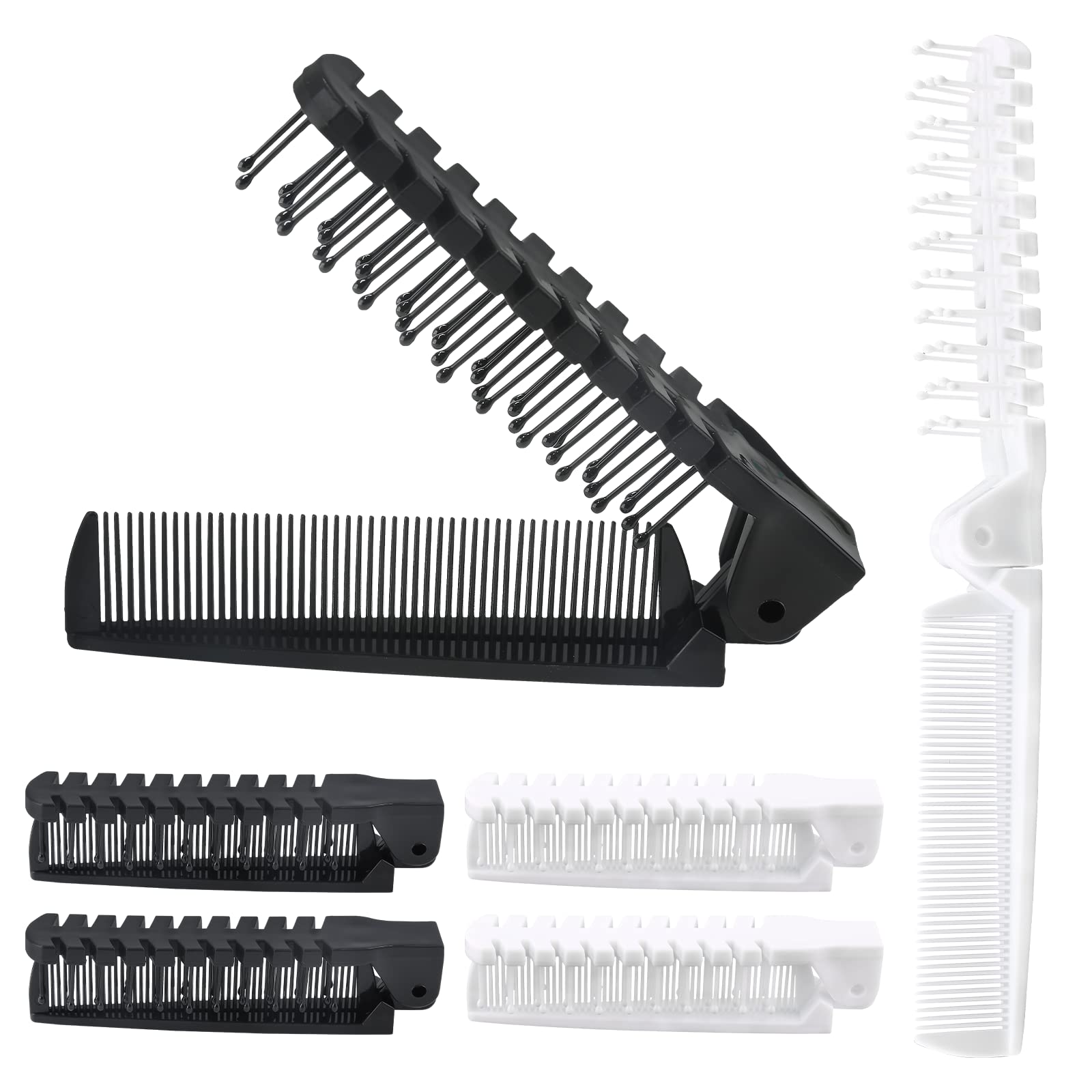 Qjaiune 6PCS Foldable Brush Comb, Anti-Static Hair Comb Mini Pocket Comb, Double Headed Hair Brush Hairdressing Tools Plastic Fo
