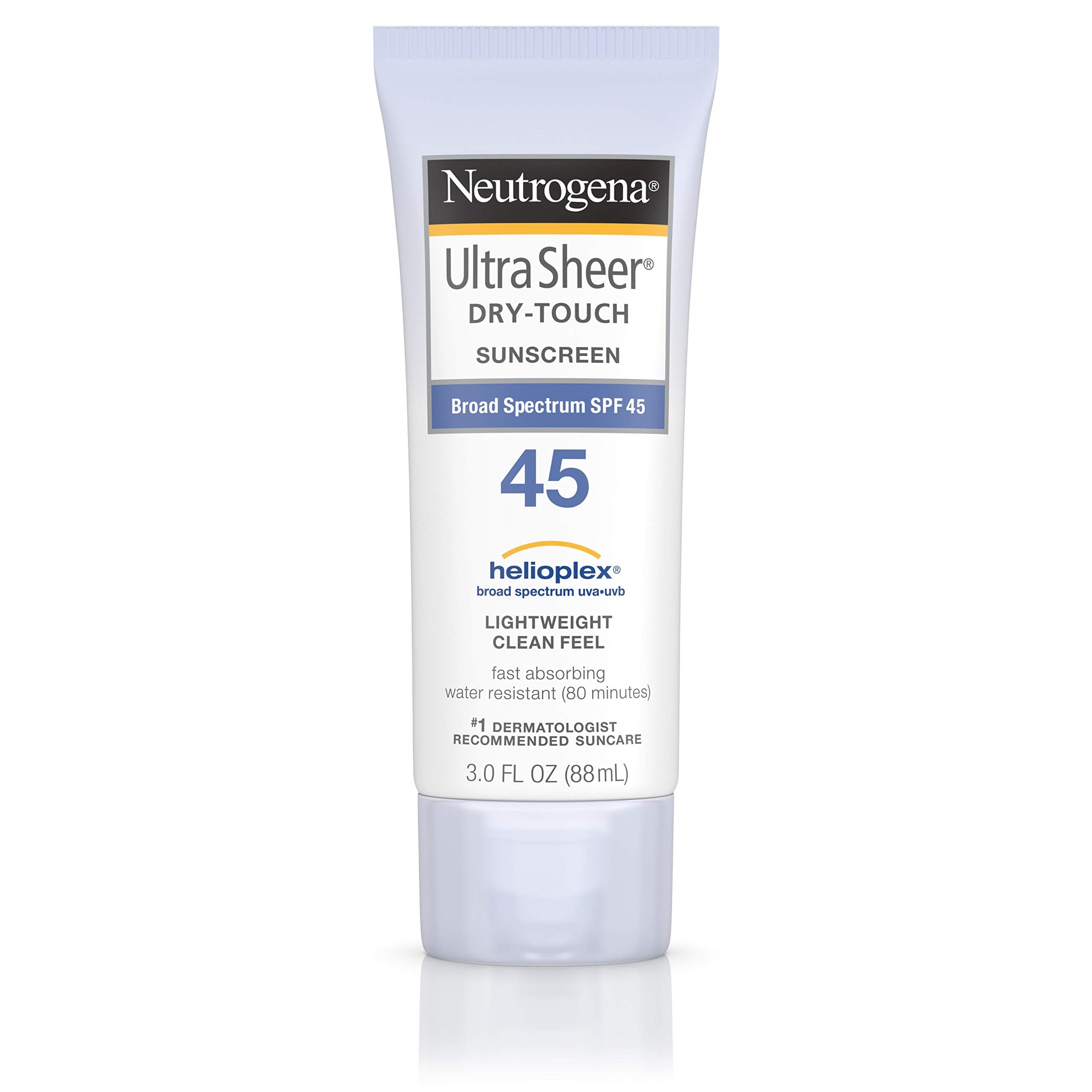 Neutrogena Ultra Sheer Dry-Touch Water Resistant And Non-Greasy Sunscreen Lotion With Broad Spectrum Spf 45, 3 Fl. Oz