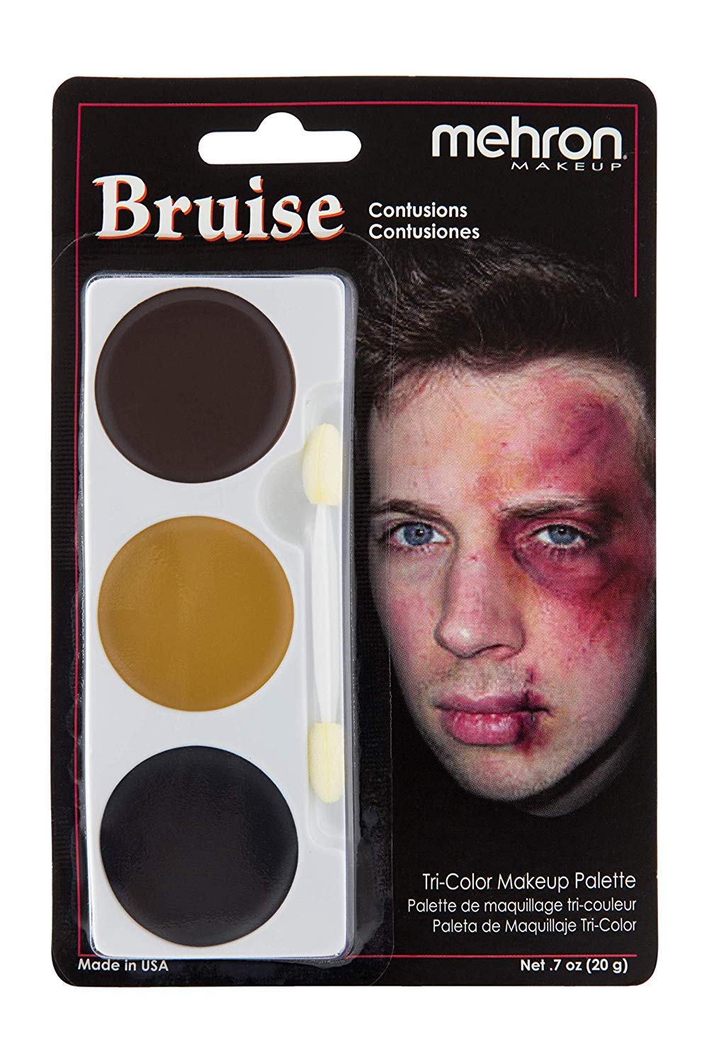 Mehron Makeup Tri-Color Character Makeup Palette | Halloween, Special Effects and Theater Cream Makeup FX Palette | Face Paint M