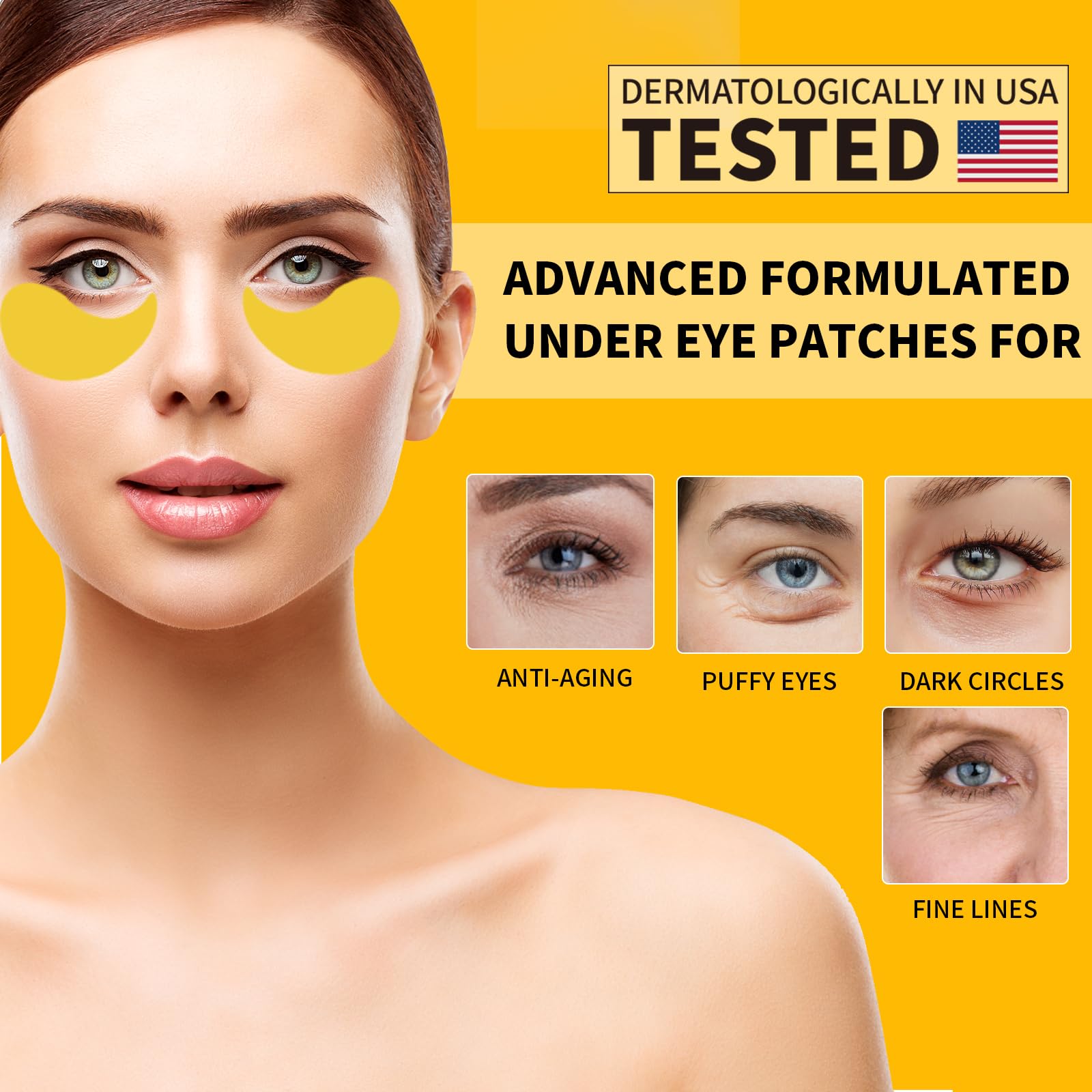 Under Eye Patches For Puffy Eyes 70Pcs, 24K Gold Eye Mask For Dark Circles And Puffiness, Under Eye Mask Patches Skincare, Eye G