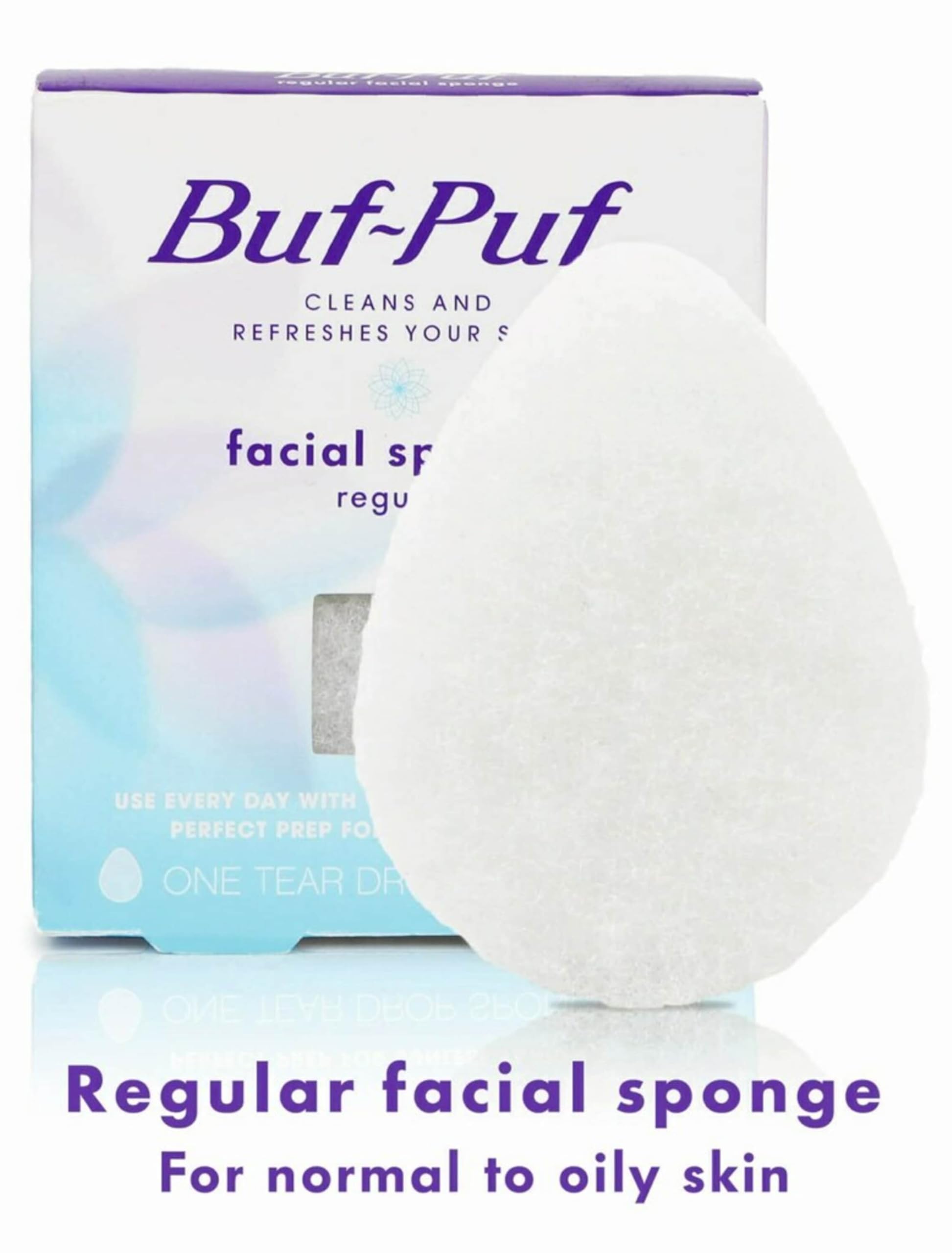 Buf-Puf Facial Sponge, Dermatologist Developed, Removes Deep Down Dirt & Makeup That Causes Breakouts And Blackheads, Reusable,