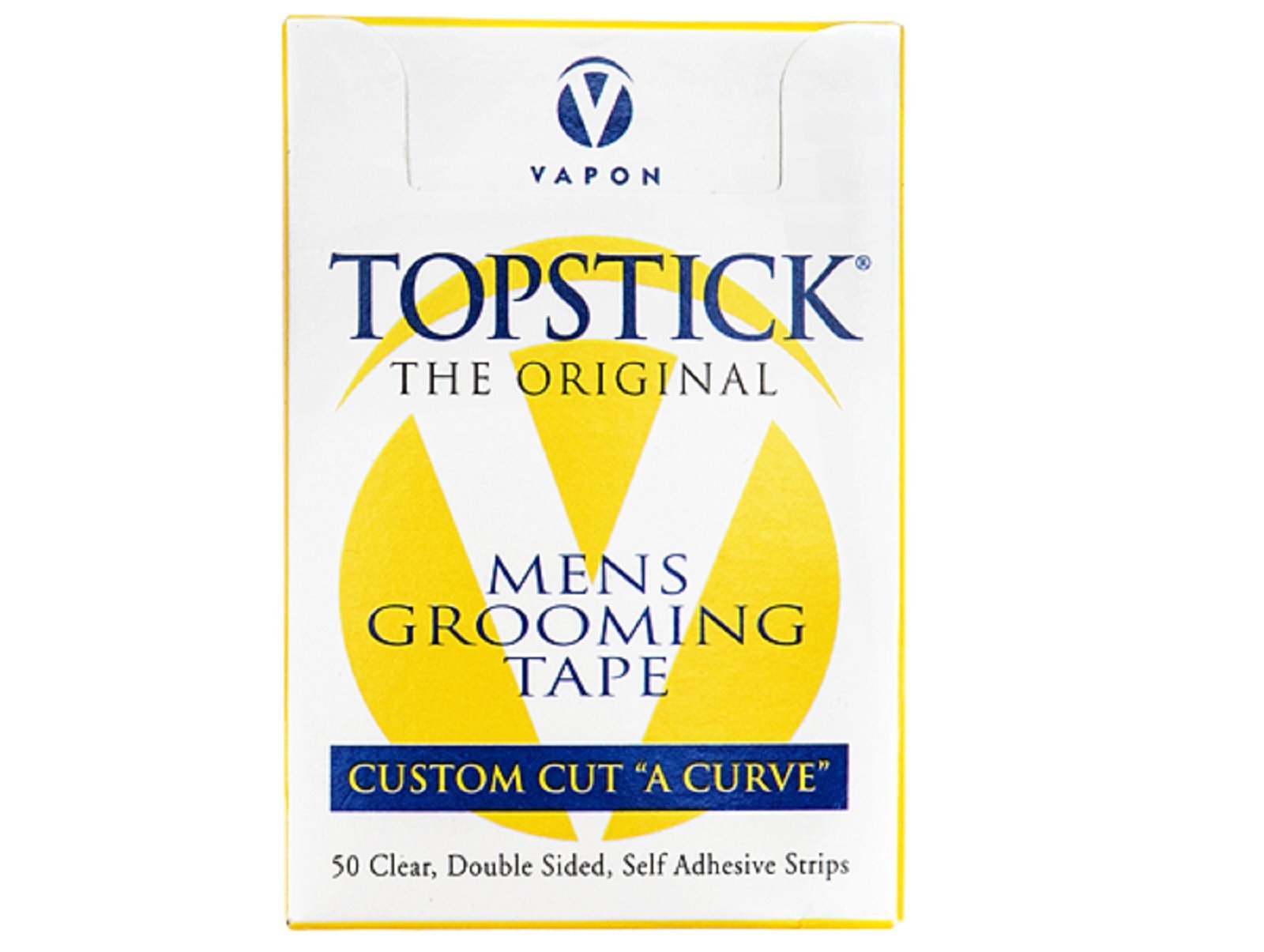 Vapon Topstick The Original Custom Cut ''A Curve''Men'S Grooming Tape - 50 Strips Box