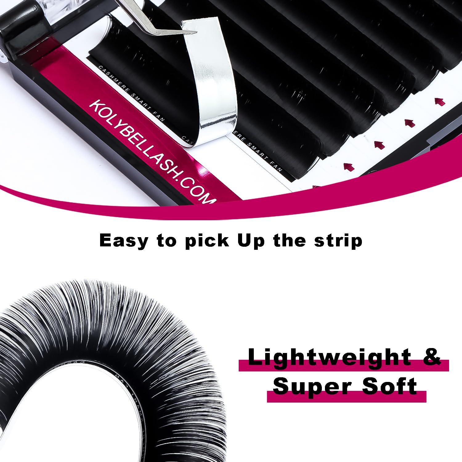 Kolybel Eyelash Extensions Cashmere Easy Fan Lashes 0.03 Thickness D Curl 14Mm Single Tray Auto Blooming Lash Extension Matte Da