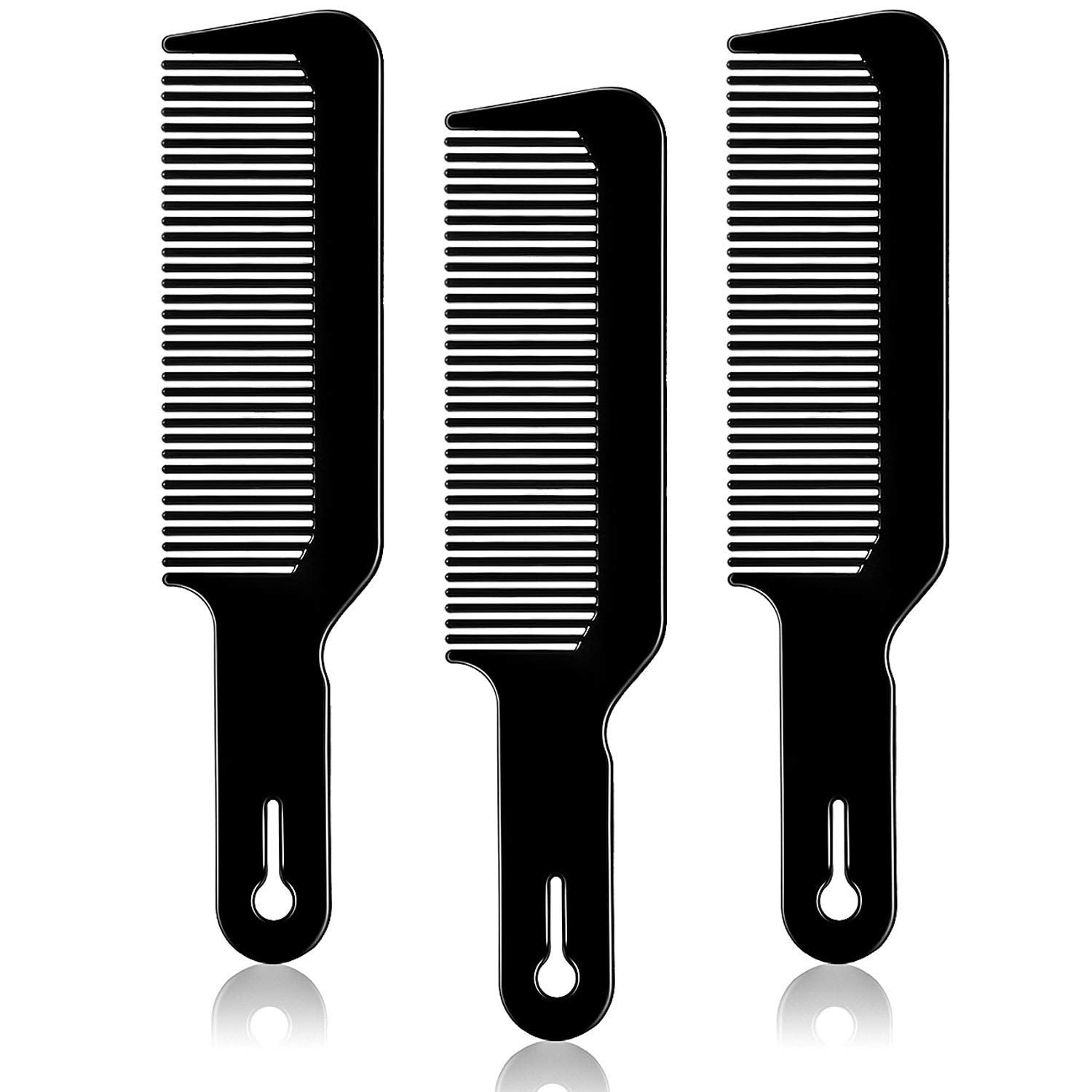 3 Pack Barber Combs Clipper Comb Flat Top Clipper Comb Hair Cutting Combs Great For Clipper-Cuts And Flattops (Black)