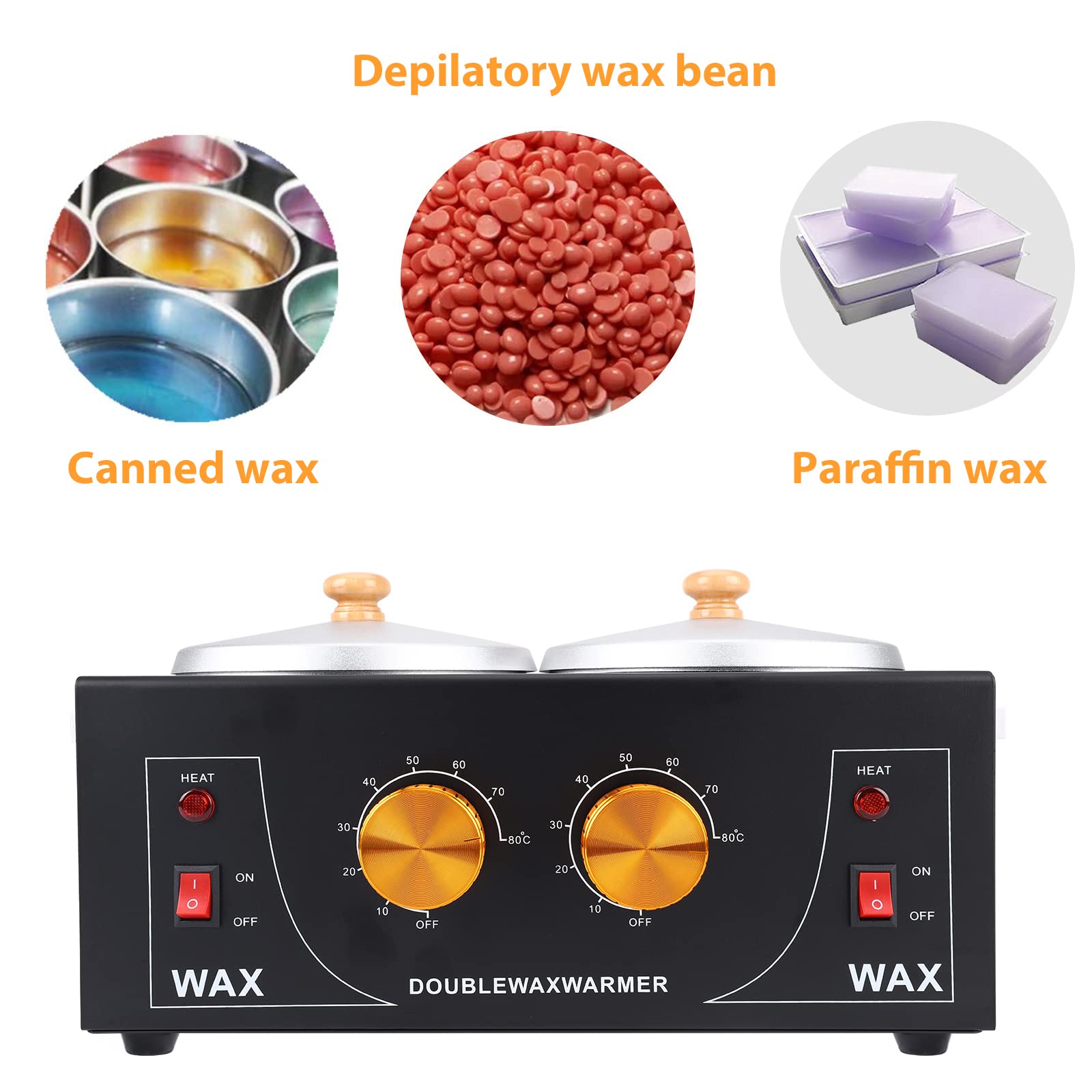 Upgraded Double Non-Stick Wax Warmer, Professional Electric Paraffin Heater With Adjustable Temperature For Facial, Skin Spa Equ