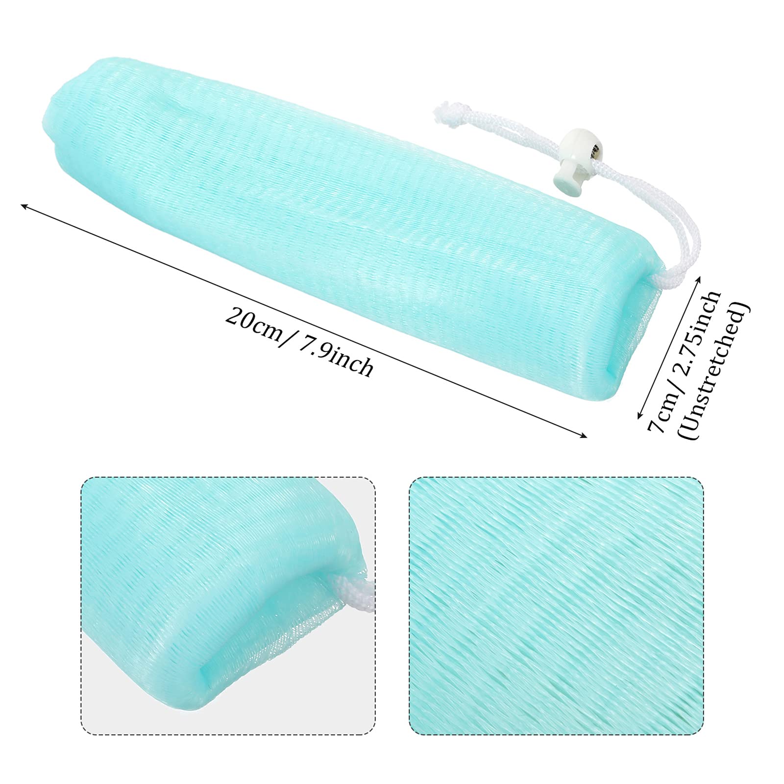 Exfoliating Mesh Soap Pouch Mesh Soap Saver Bag Bubble Foam Net For Body Facial Cleaning Tool, Random Colors (20)