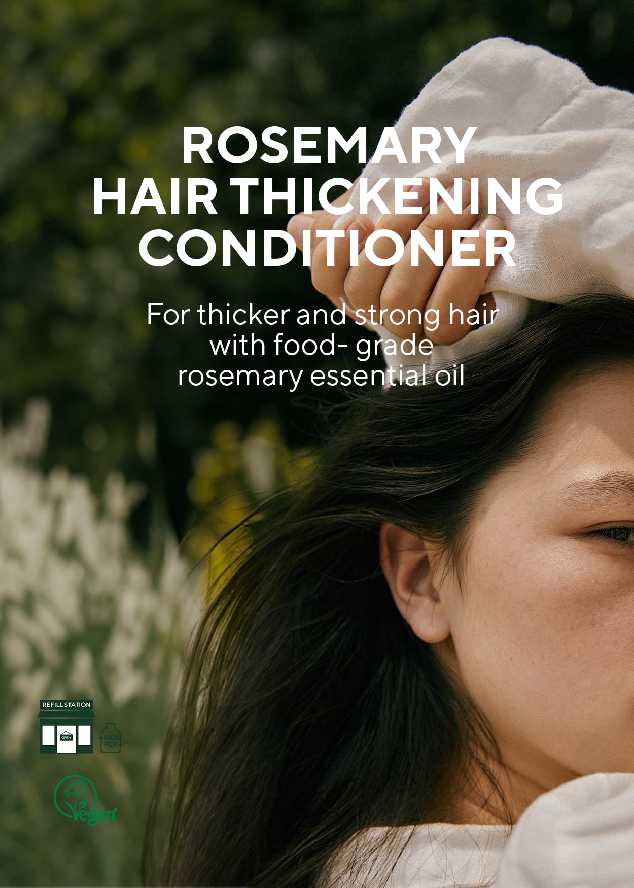 Aromatica Rosemary Hair Thickening Conditioner 13.53Oz/400Ml, Vegan Hair Conditioner For Damaged Hair And Dry Hair - Moisturizin