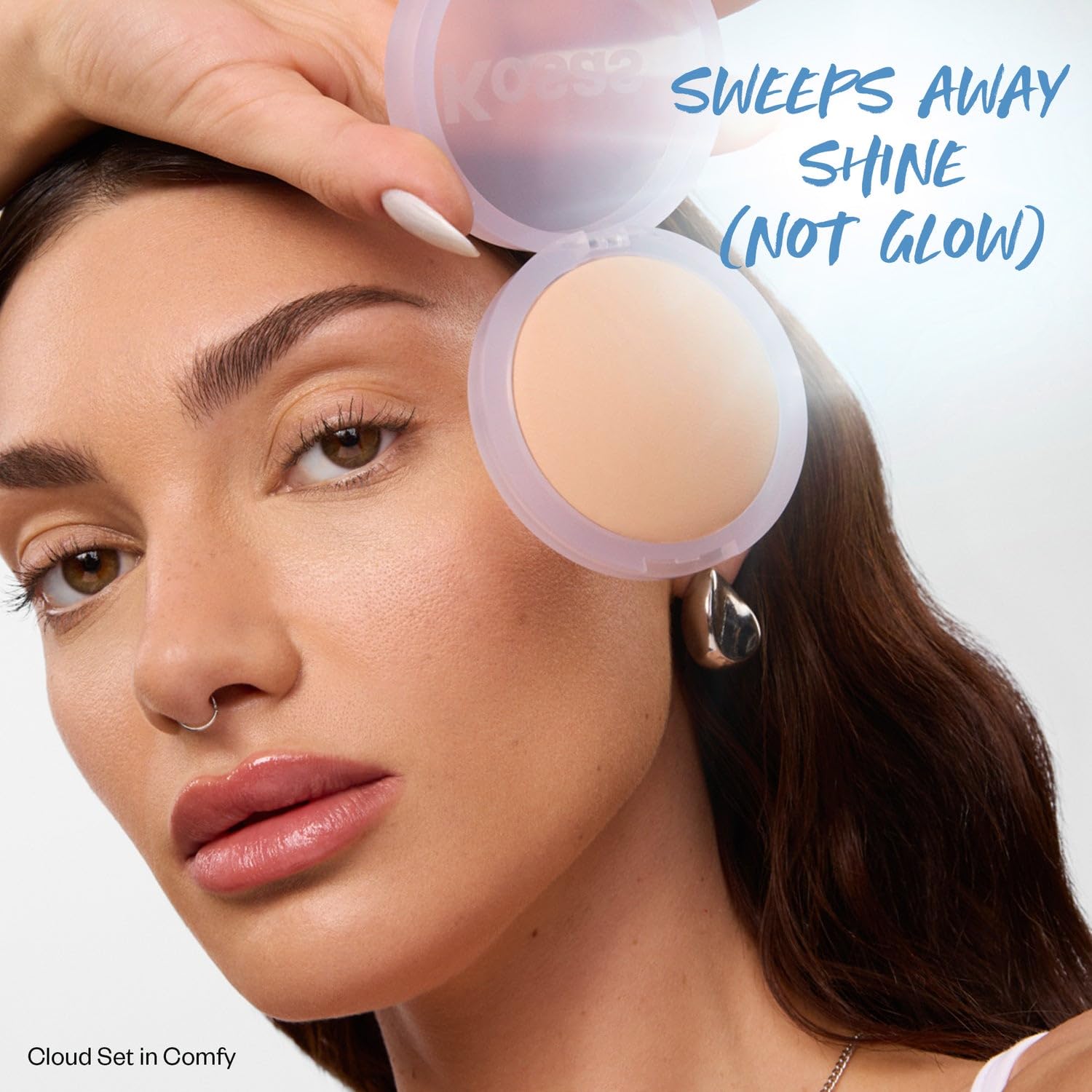 Kosas Mini Cloud Set Face Setting Powder - Smoothing Shine Control, Soft, Sheer Translucent Makeup Finish, Portable & Long-Lasti