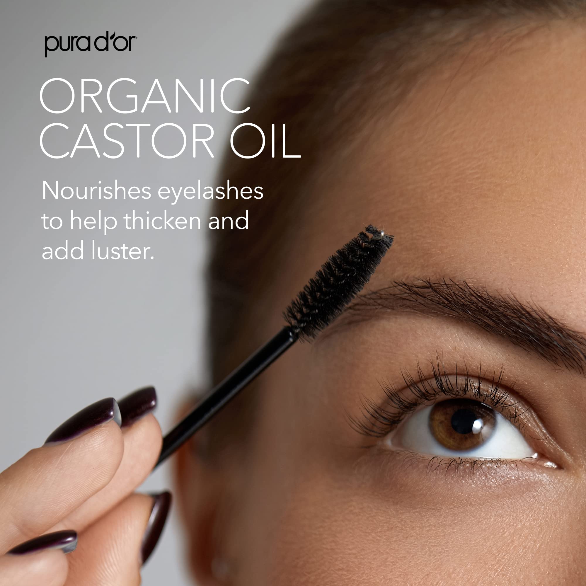 Pura D'Or 4 Oz Organic Castor Oil - 100% Pure Usda Certified Cold Pressed, Hexane Free Eyelash & Eyebrow Serum - For Fuller, Thi