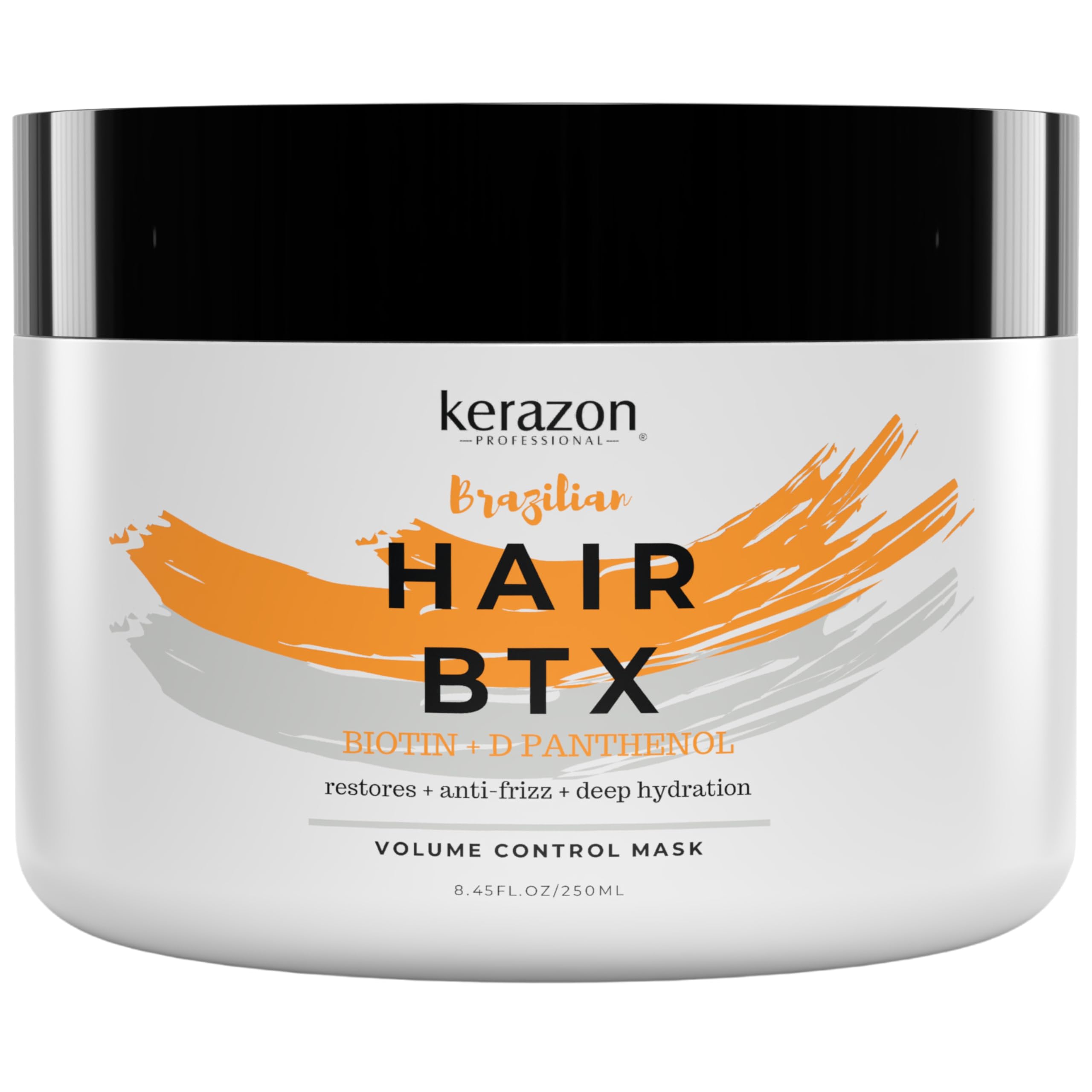 KERAZON Brazilian Hair BTX Treatment Mask 8oz 236ml provides repair for damaged, dry, smoothing, deep conditioning and hydration