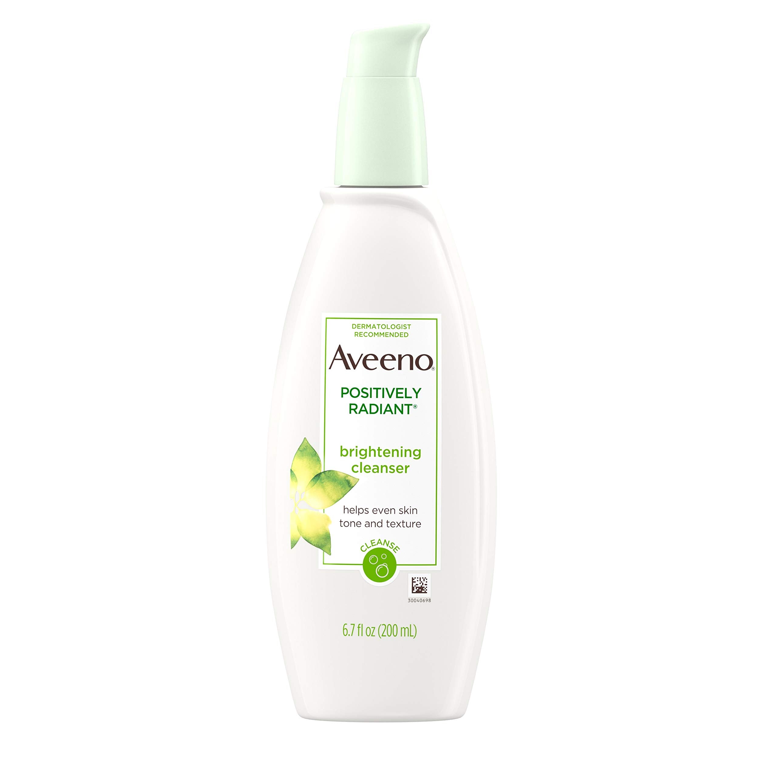 Aveeno Positively Radiant Brightening Facial Cleanser for Sensitive Skin, Non-Comedogenic, Oil-Free, Soap-Free & Hypoallergenic,