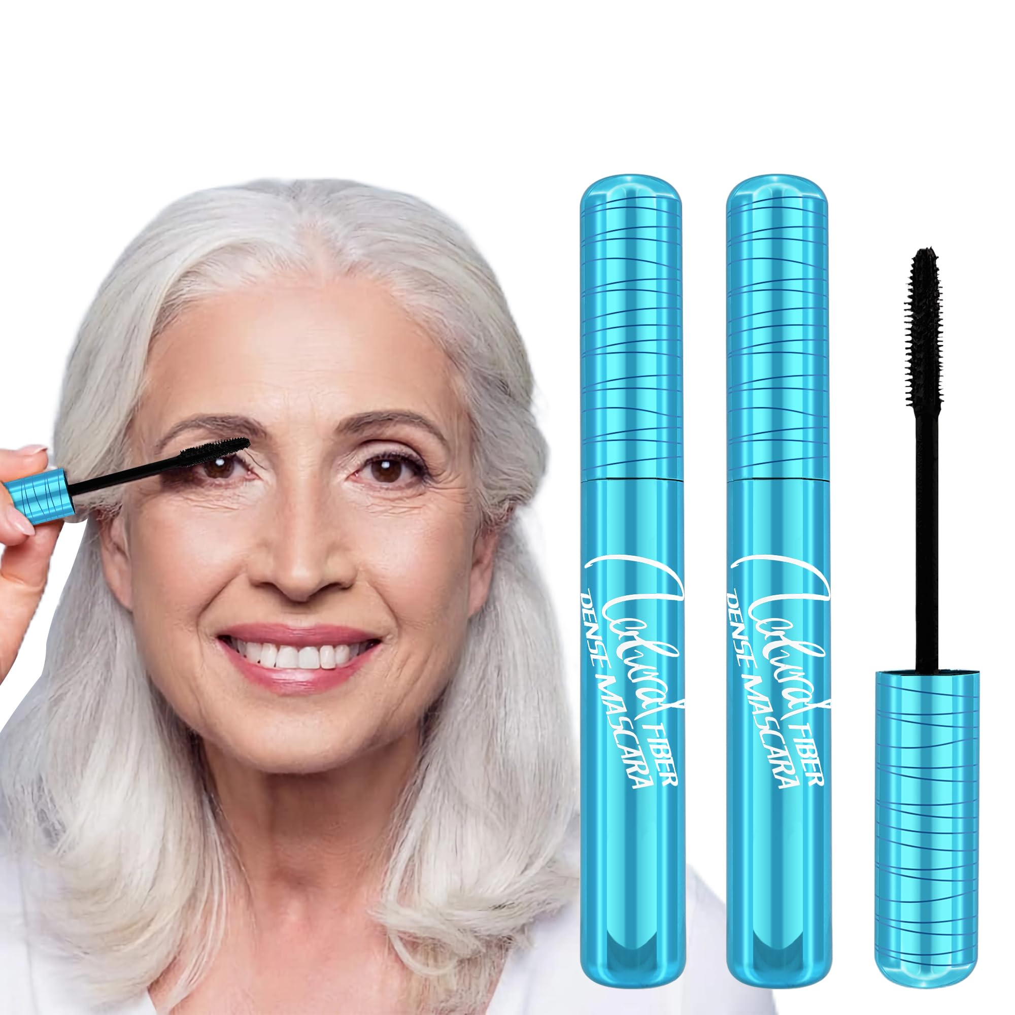 Mascara For Older Women 60 Plus, Waterproof Lengthening Mascara For Seniors With Thinning Lashes, Prime Mascara Black Volume And