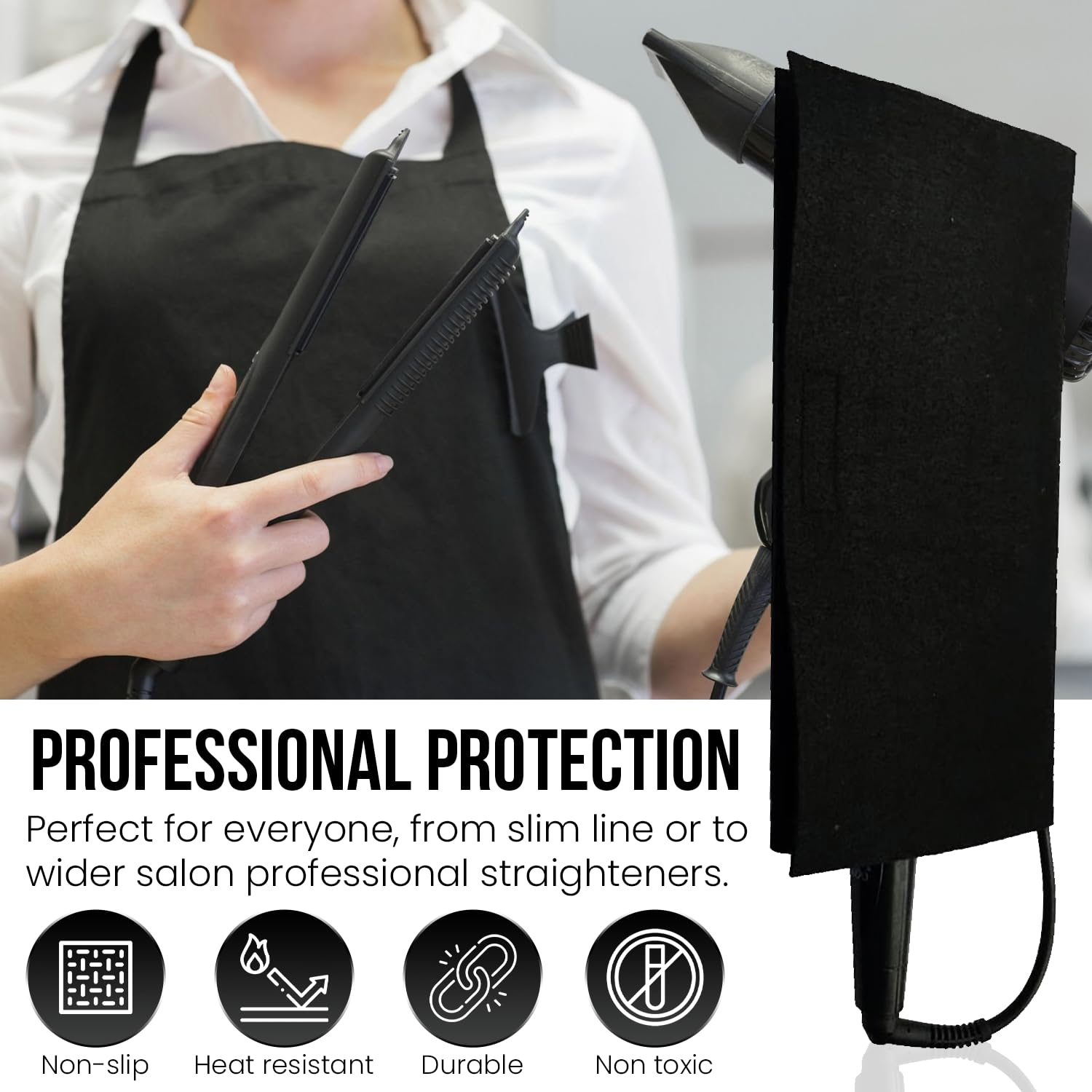 Glamza Heat Protection Mat With Travel Pouch For Hair Straighteners - Preserve Moisture, And Shield Surfaces With Peace Of Mind