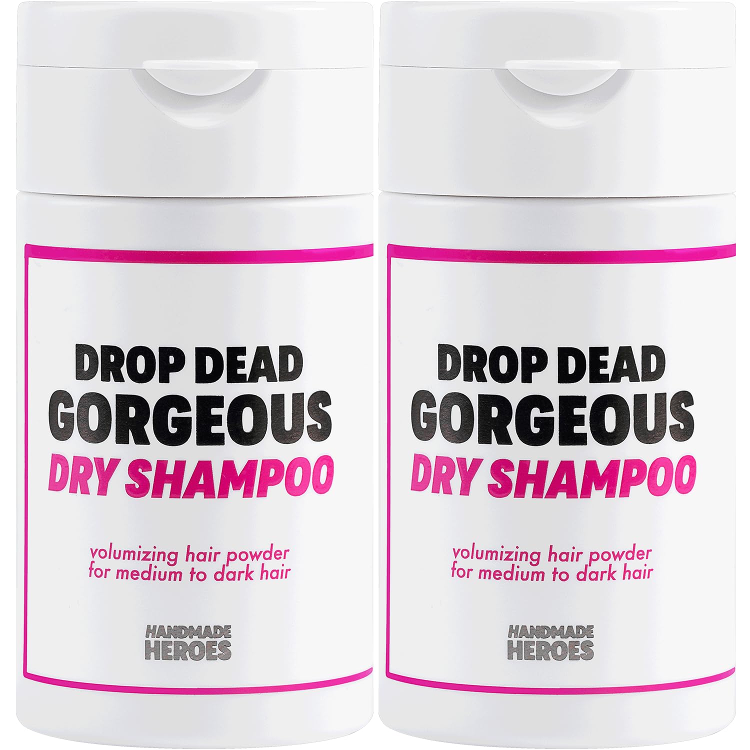 Handmade Heroes Non Aerosol Dry Shampoo Volume Powder | 1.8oz | 100% Natural & Vegan | For Dark Hair & Brunette Hair (2 pc set)