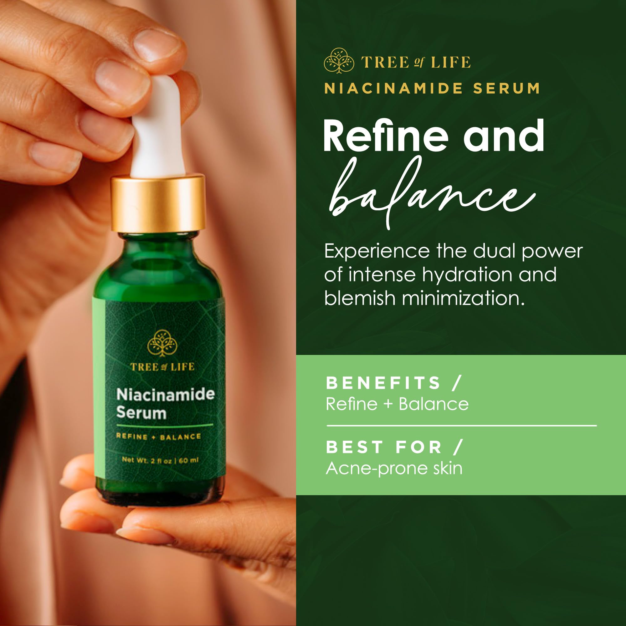 Tree Of Life Niacinamide Vitamin B3 Serum, Hydrating Face Oil For Dark And Age Spots, Tightens Pores, Facial Serums For Sensitiv
