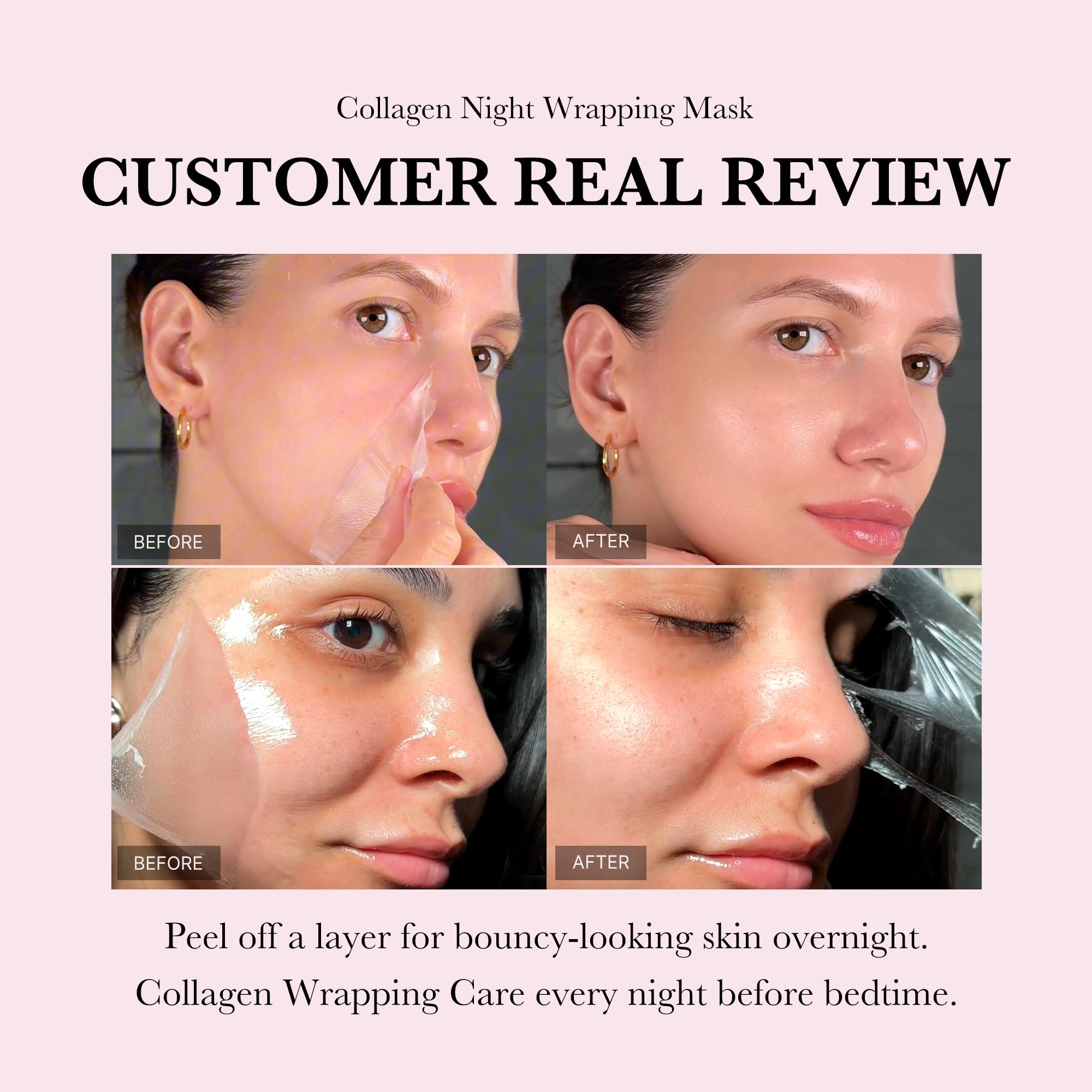 Medicube Collagen Overnight Wrapping Peel Off Facial Mask Pack - Elasticity & Hydration Care, Reduces Sagging & Dullness - Hydro