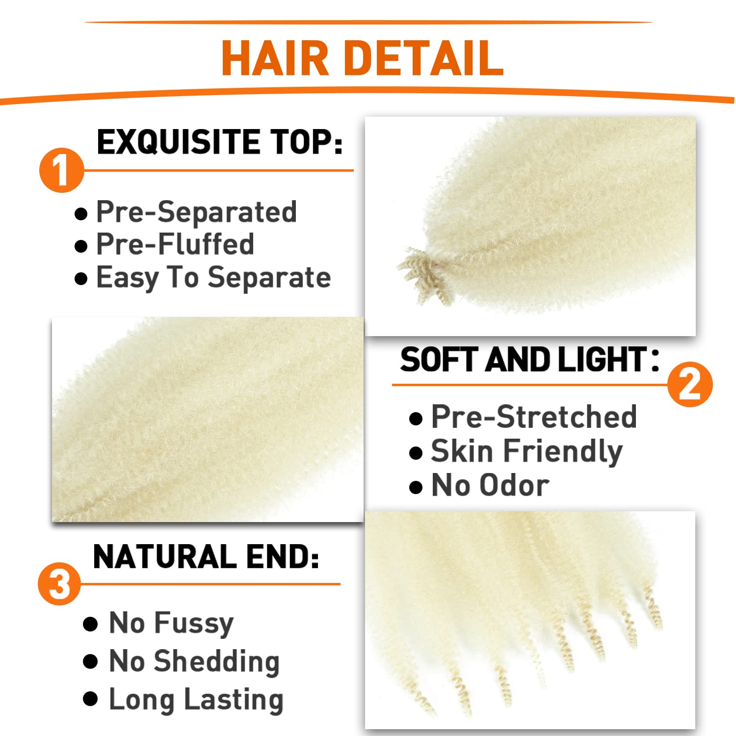 Springy Afro Twist Hair 12 Inch 6 Packs Pre Fluffed Marley Twist Braiding Hair For Black Women (12 Inch, 6 Packs, 613#)