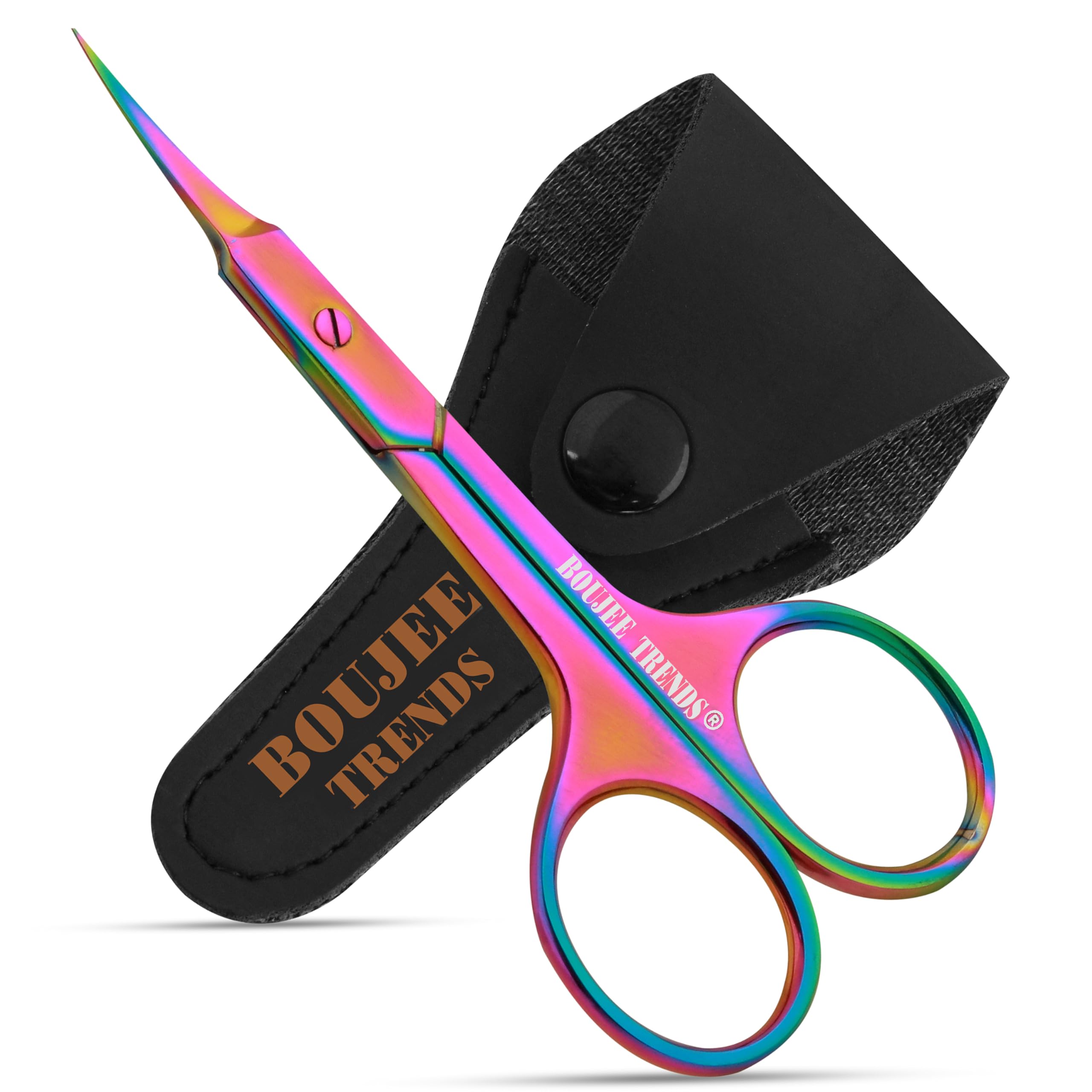 Cuticle Scissors, Eyebrow False Eyelashes Mustache Facial Nose Ear Hair Grooming Multi-Purpose Beauty Scissors, Small Manicure P