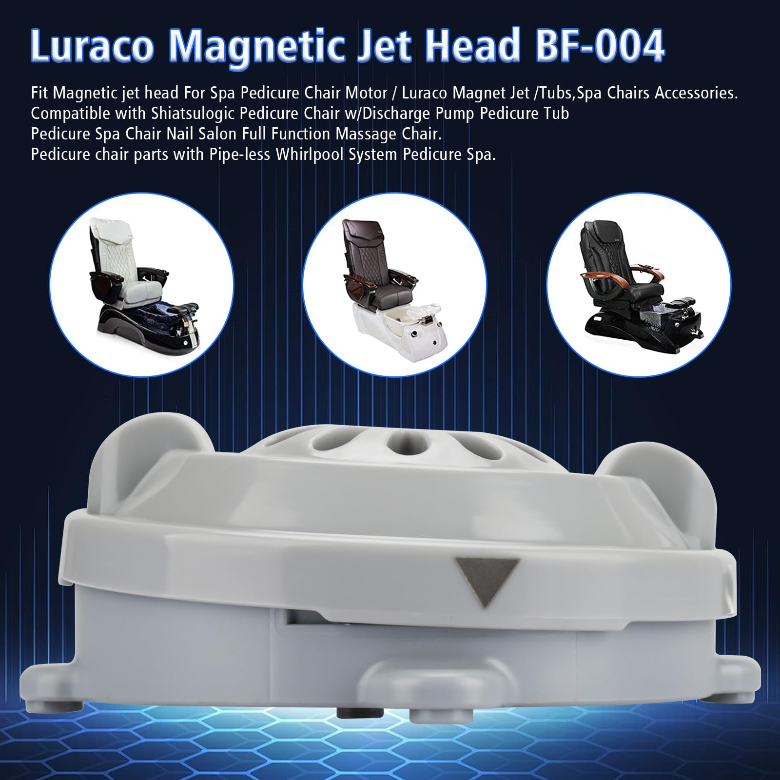 Ximoon 2 Pack Magnetic Head Bf-004 Replacement For Luraco Jet Motor Pedicure Spa Chair Part, Pedicure Spa Tubs Contains Propelle