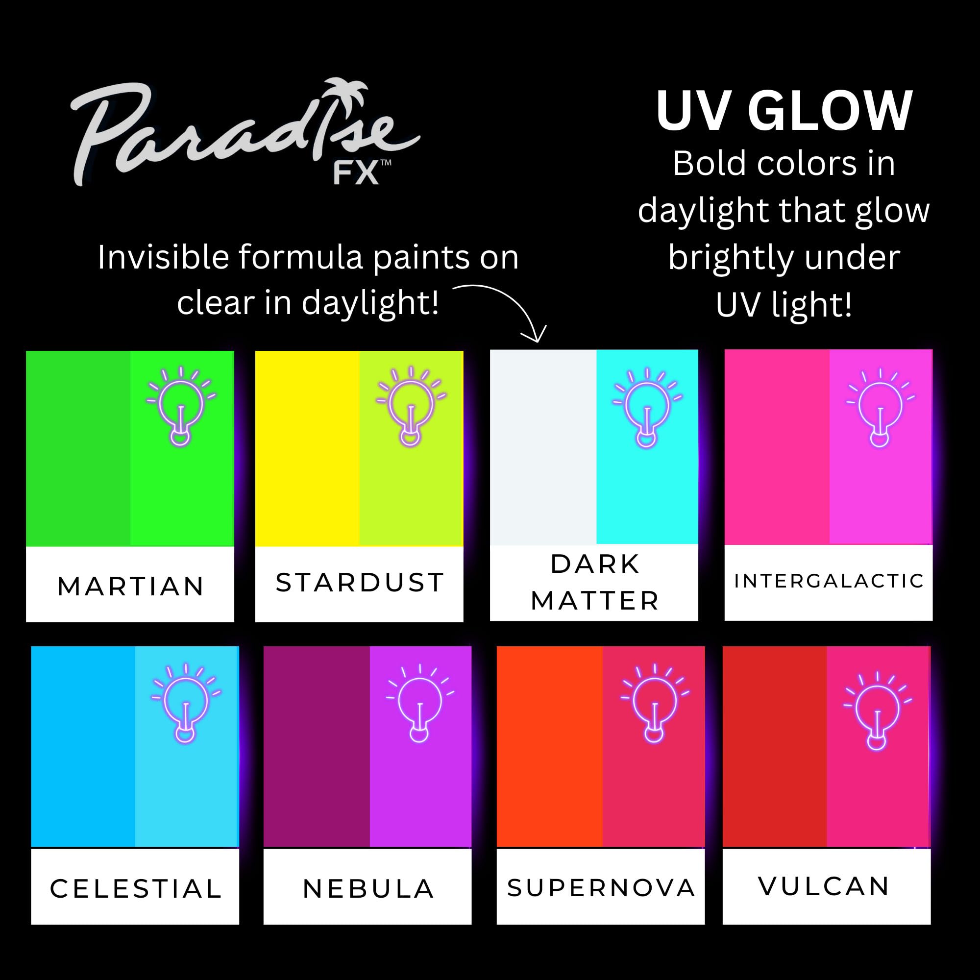 Mehron Makeup Paradise Makeup Aq Face & Body Paint (1.4 Oz) (Celestial - Neon Blue/Light Blue)