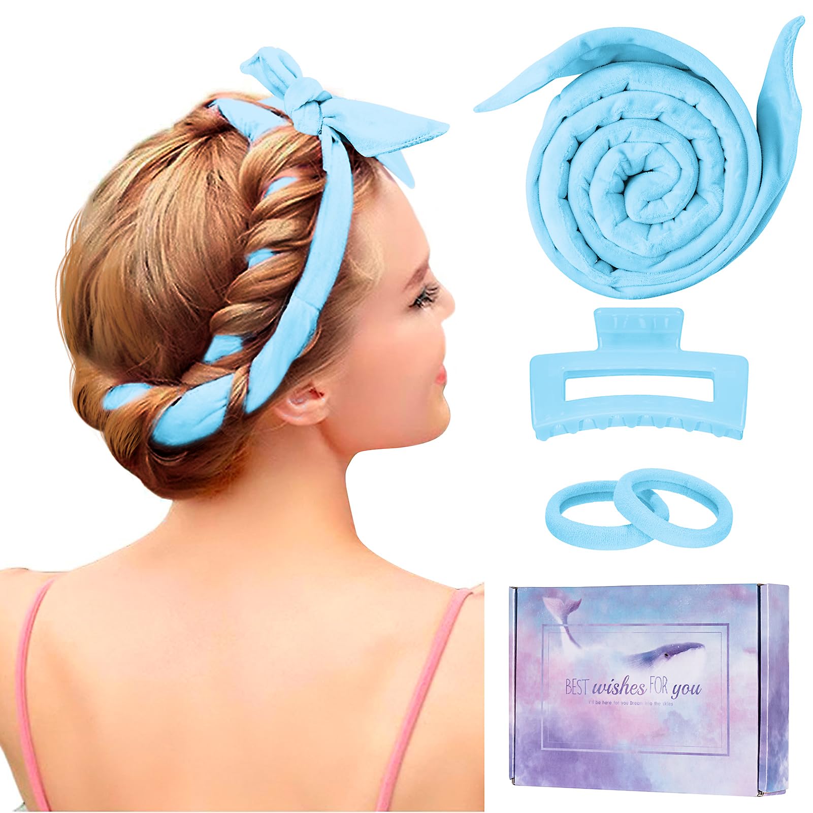 Flylipu Heatless Curling Rod Headband, Upgraded 60'' Extra Long Heatless Curls Headband Soft Hair Curlers to Sleep In Hair Rolle