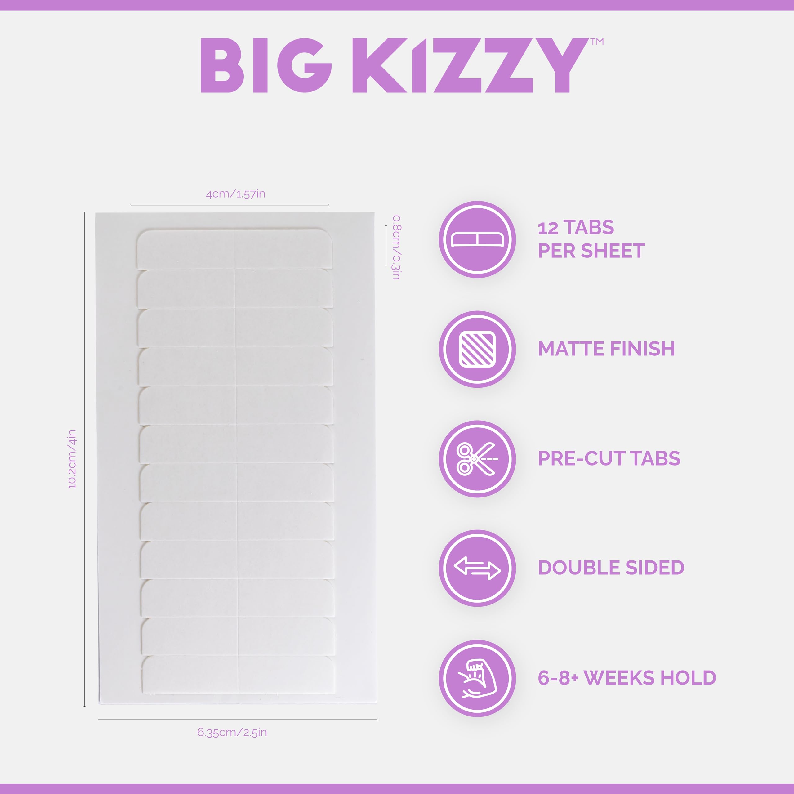 Big Kizzy Hair Extensions Tape - Extra Hold Double Sided - Fits Most Tape In Hair Extensions, 4Cm X .8Cm Tape For Extensions, Pr