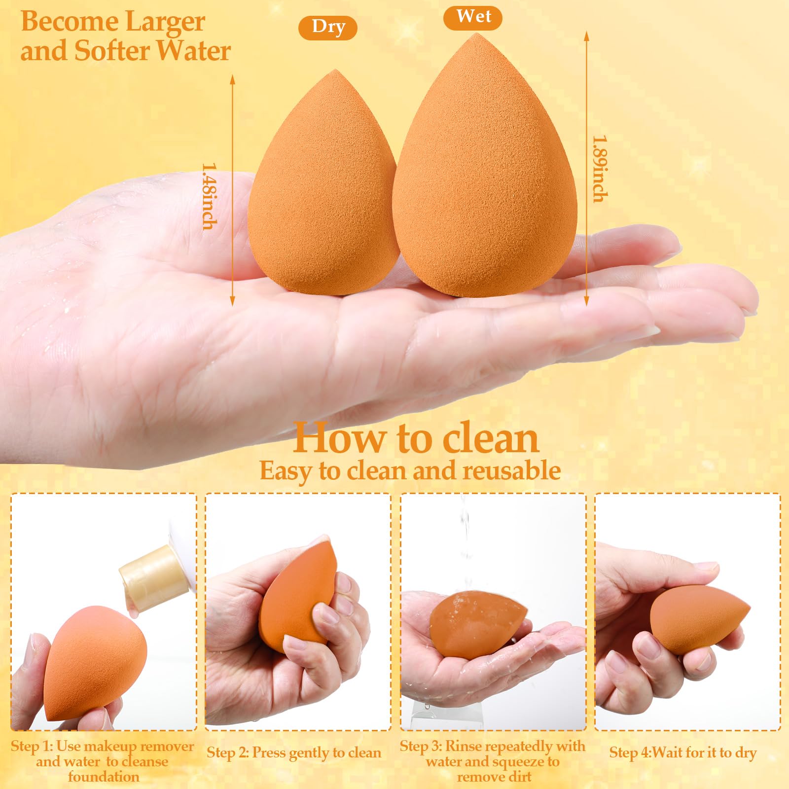14 Pcs Makeup Sponge Set,Beauty Sponges Blender With 4 Pcs Powder Puff And 4 Pcs Mini Make Up Sponges Birthday Gift,Mother 'S Da