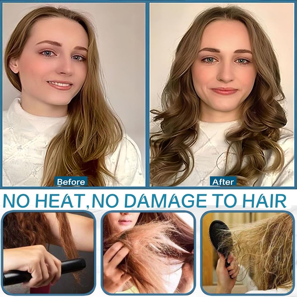 No Heat Hair Curler Headband For Long Hair, Satin Heatless Curling Rod With Adjustable Strap Overnight No Heat Curling Roller Fo