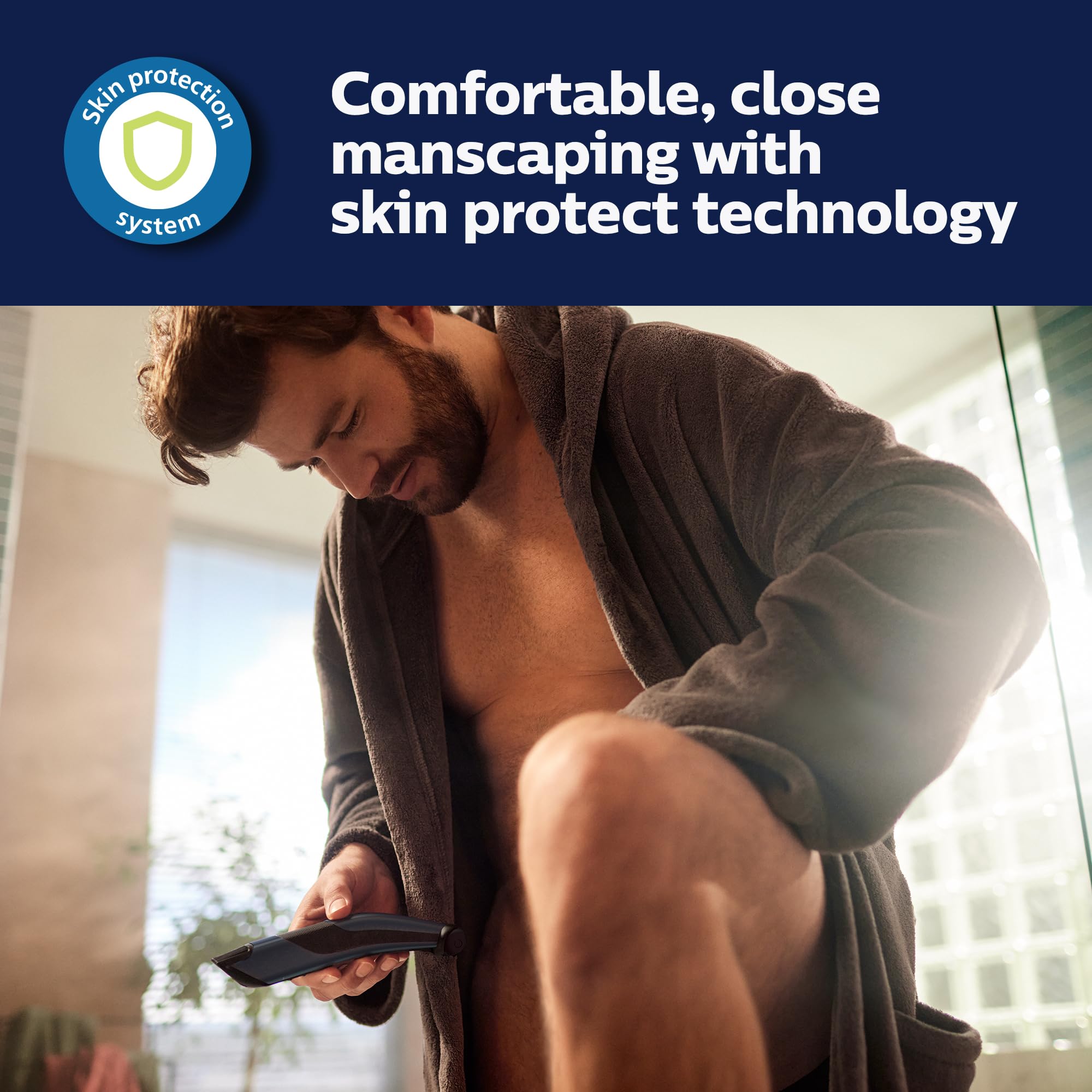 Philips Norelco Bodygroom Series 7000 Showerproof Body & Manscaping Trimmer & Shaver With Case And Replacement Head For Above An