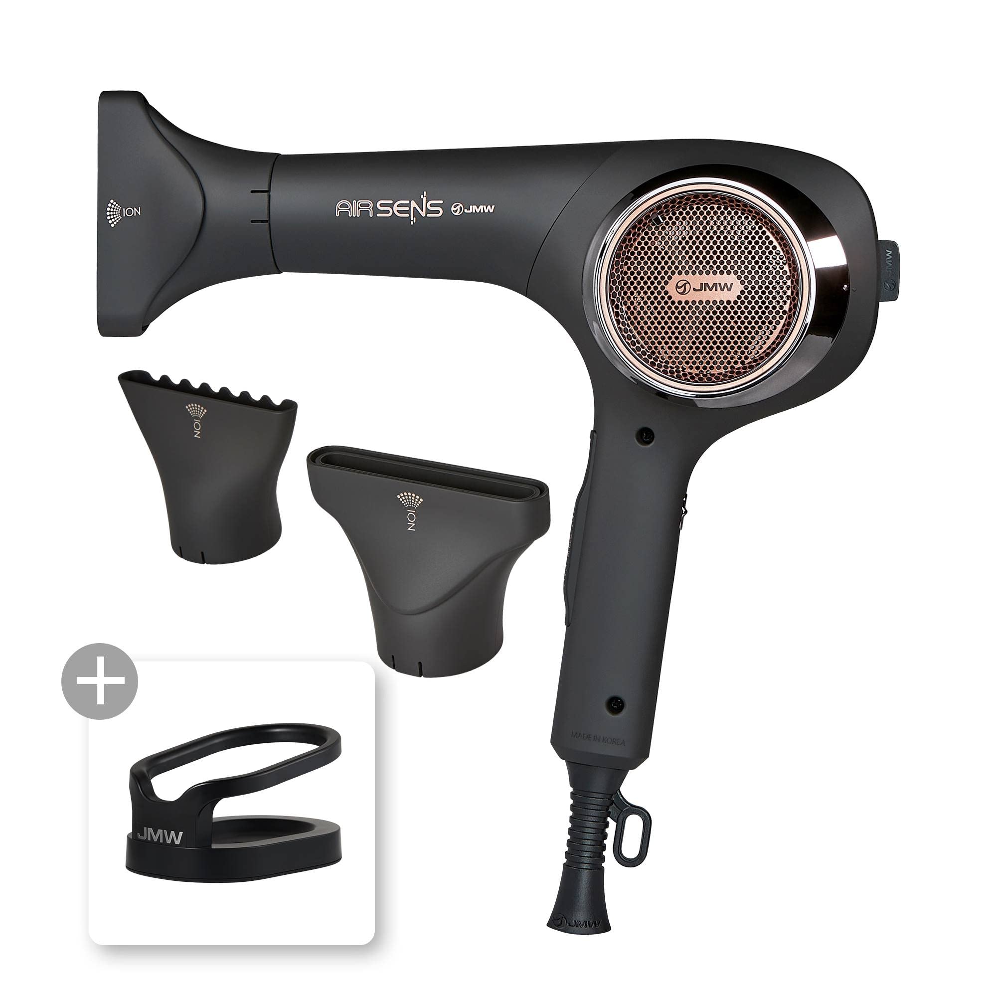 JMW AIR SENS Professional Hair Dryer - 3 Heat X 5 Wind Fast Drying, Low Noise, Curling, Durable, Best Blow Dryer Frizzy Hair, 2 