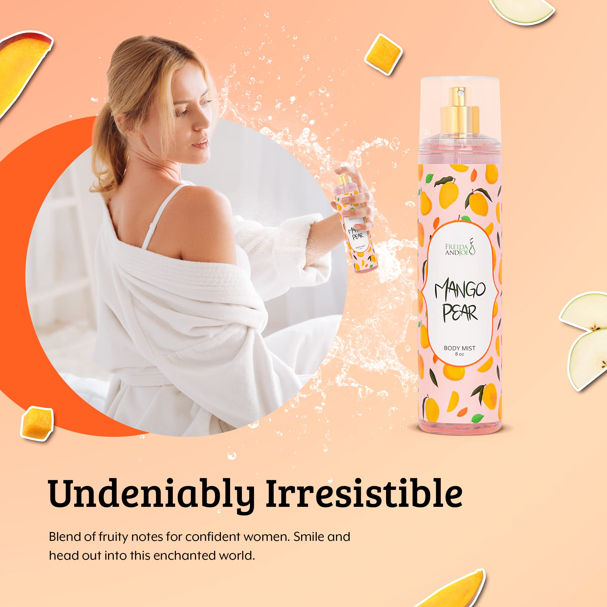 Exquisite Body Spray Mango Pear Scent: Luxury Women'S Perfume Fragrance Body Mist Spray - Ideal For Special Occasions - 8 Oz Fin