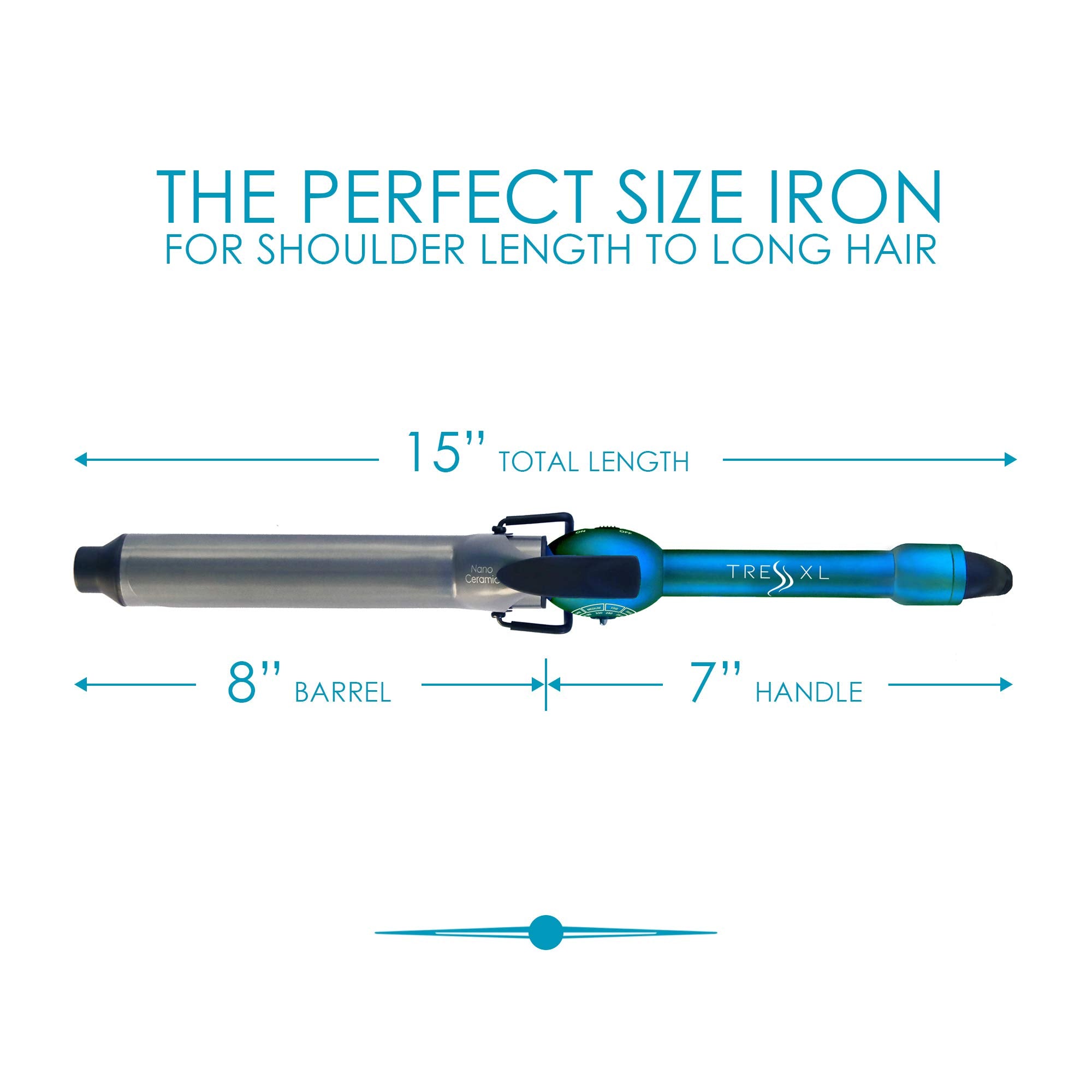 Mr Big Junior Hair Curling Iron Wand - The Longest Xl Styling Curling Irons For Long Hair On The Market, Change Flat Bed Head Ha