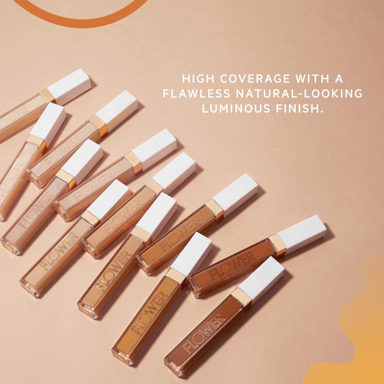 Flower Beauty Light Illusion Full Coverage Concealer- Diffuse Dark Under Eye Circles, Weightless Formula, Crease Proof Makeup (L